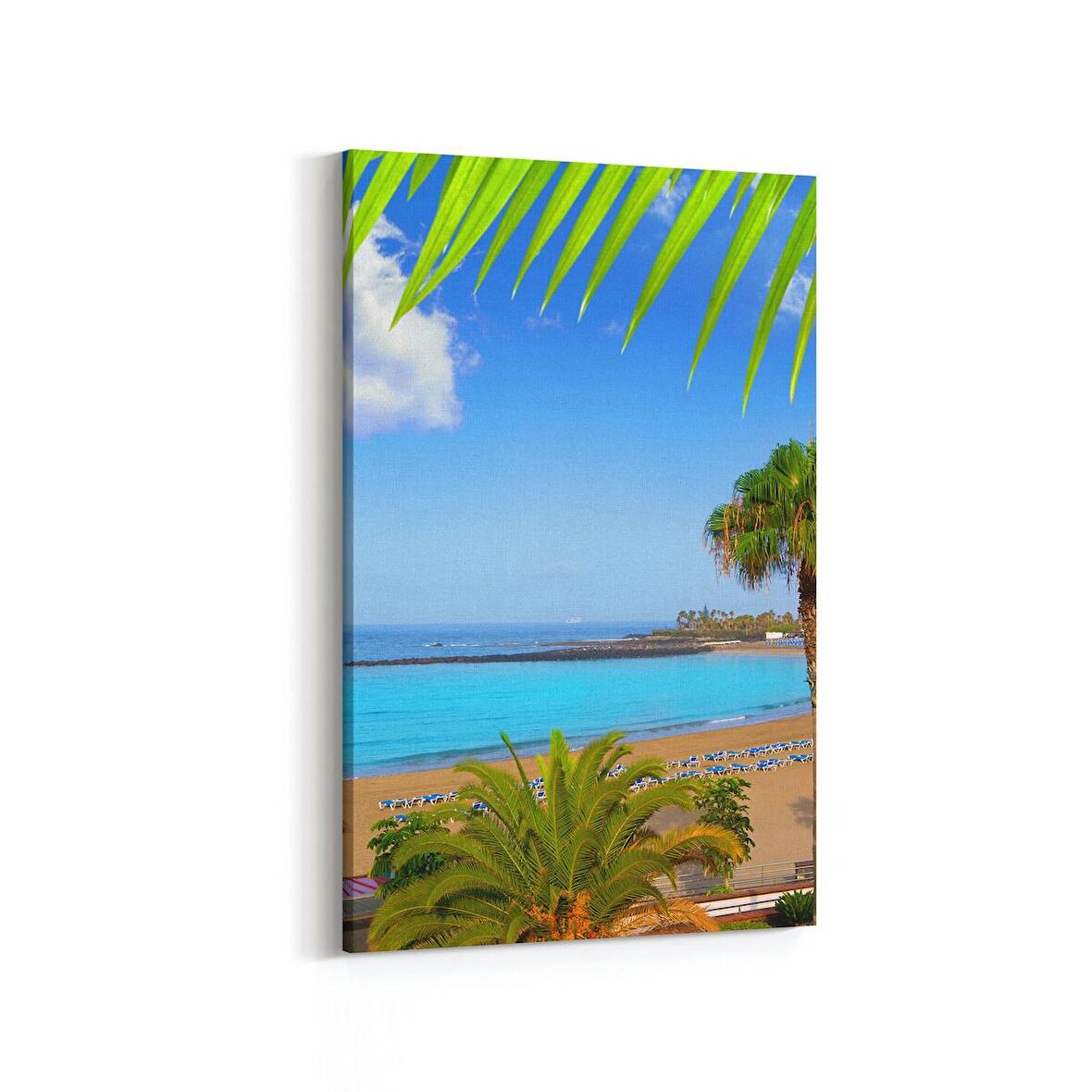 Olla 16377D Kumsal / Sahil Görseli Dikey Kanvas Tablo (Ölçü: 70X105)