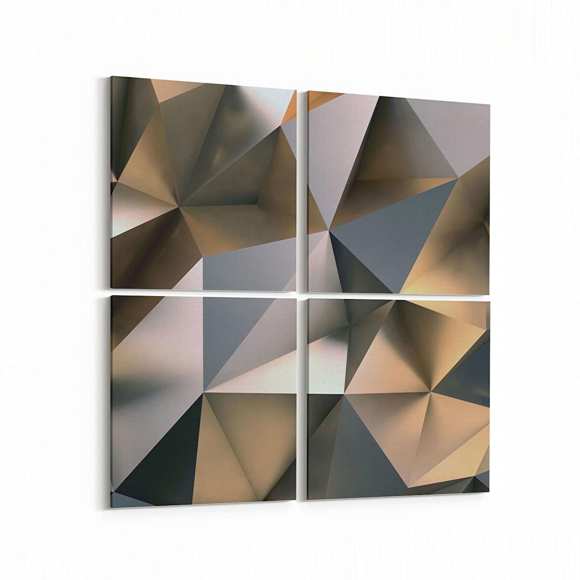 Olla 10180K4 Abstract Görsel Kare 4'lü Kanvas Tablo (Ölçü: 65X65)