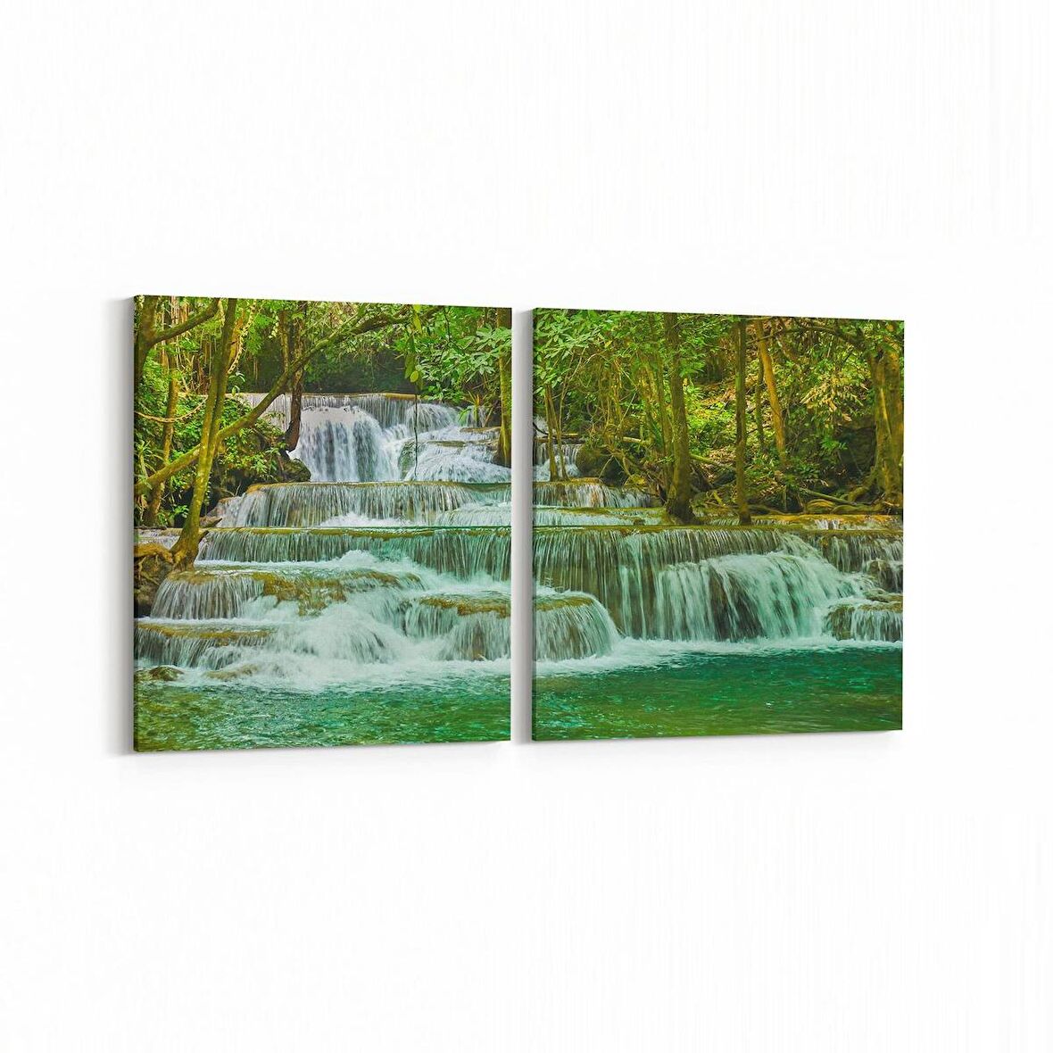 Olla 14452K2Y Doğa / Manzara Görseli Kare 2'li Yatay Kanvas Tablo (Ölçü: 145X70)