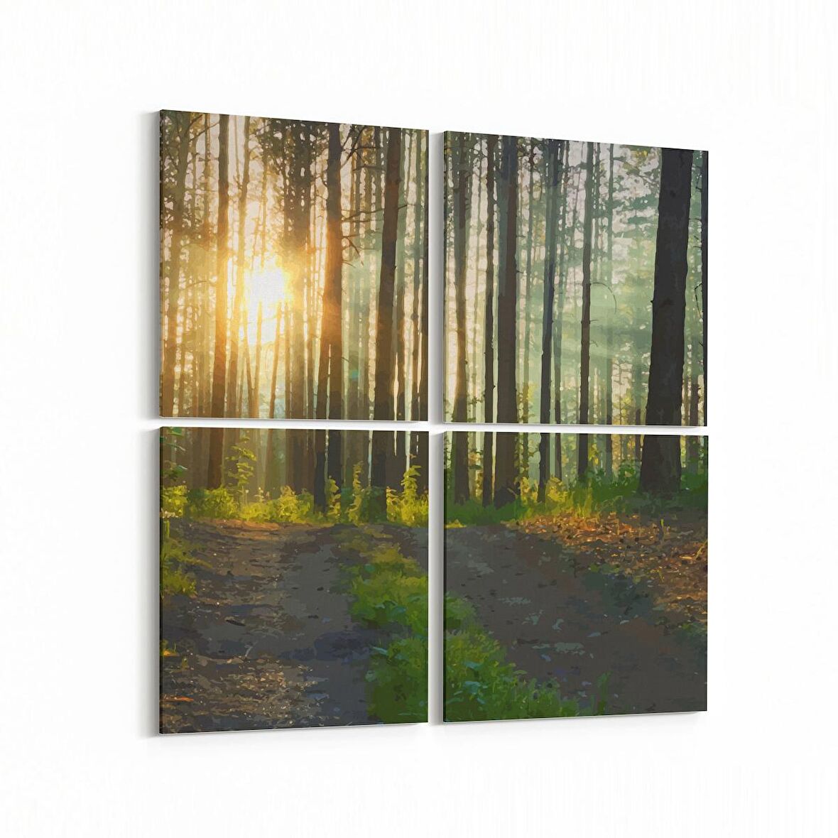 Olla 13833K4 Doğa / Manzara Görseli Kare 4'lü Kanvas Tablo (Ölçü: 65X65)