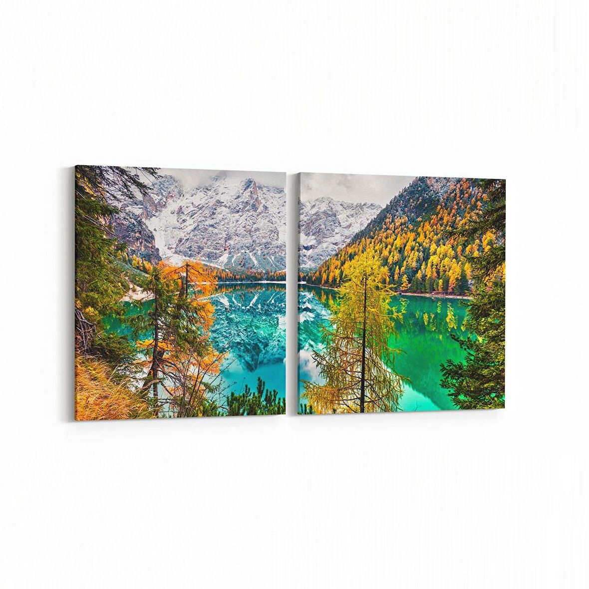 Olla 14458K2Y Doğa / Manzara Görseli Kare 2'li Yatay Kanvas Tablo (Ölçü: 105X50)