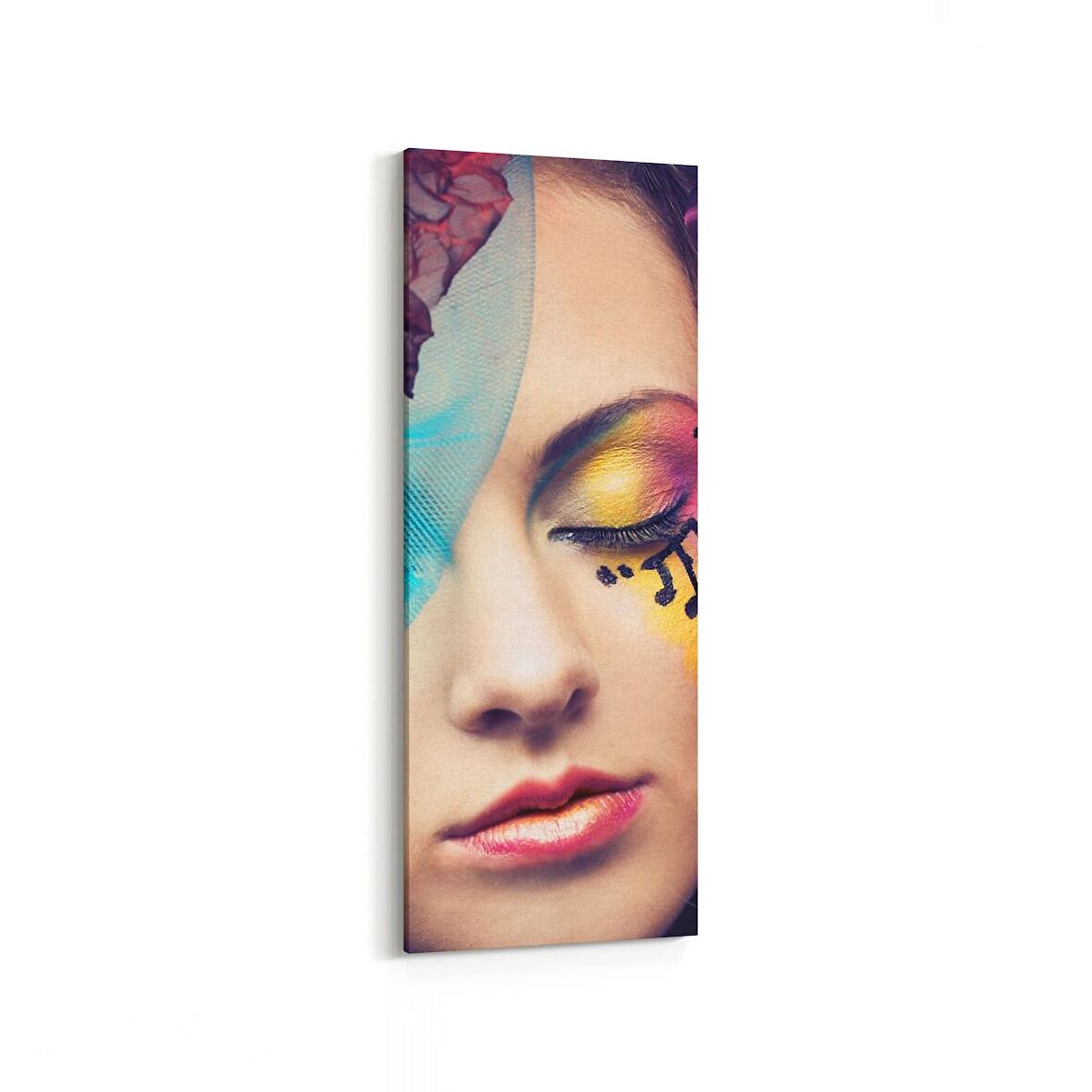 Olla 16966DI Model / Manken Görseli Dikey İnce Kanvas Tablo (Ölçü: 40X120)