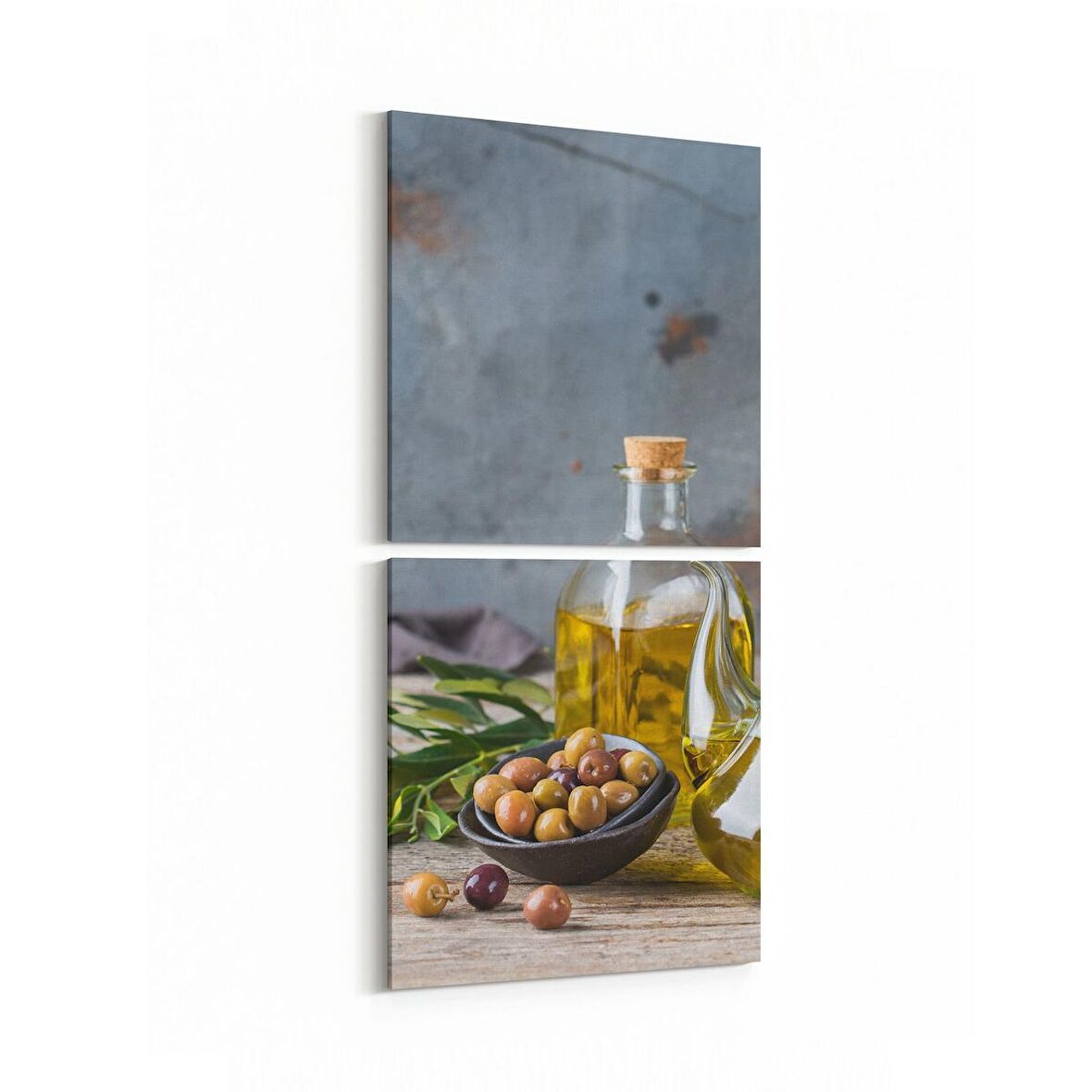 Olla 15015K2D Gıda Görseli 2'li Dikey Kanvas Tablo (Ölçü: 30X65)