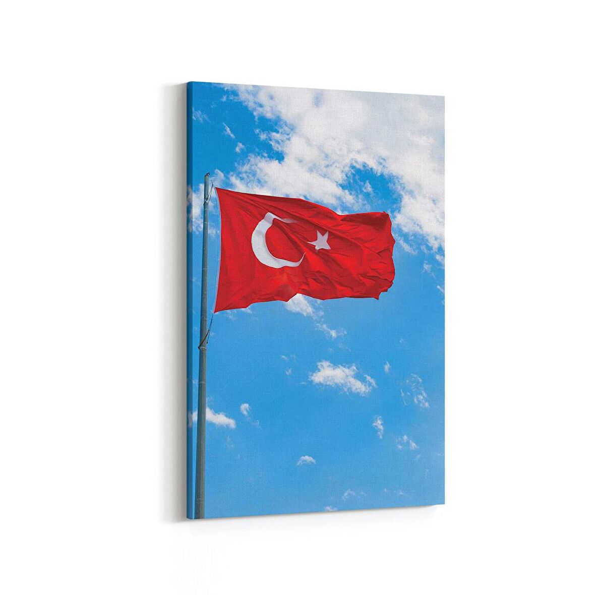 Olla 17581D Türk Bayrağı Görseli Dikey Kanvas Tablo (Ölçü: 100X150)