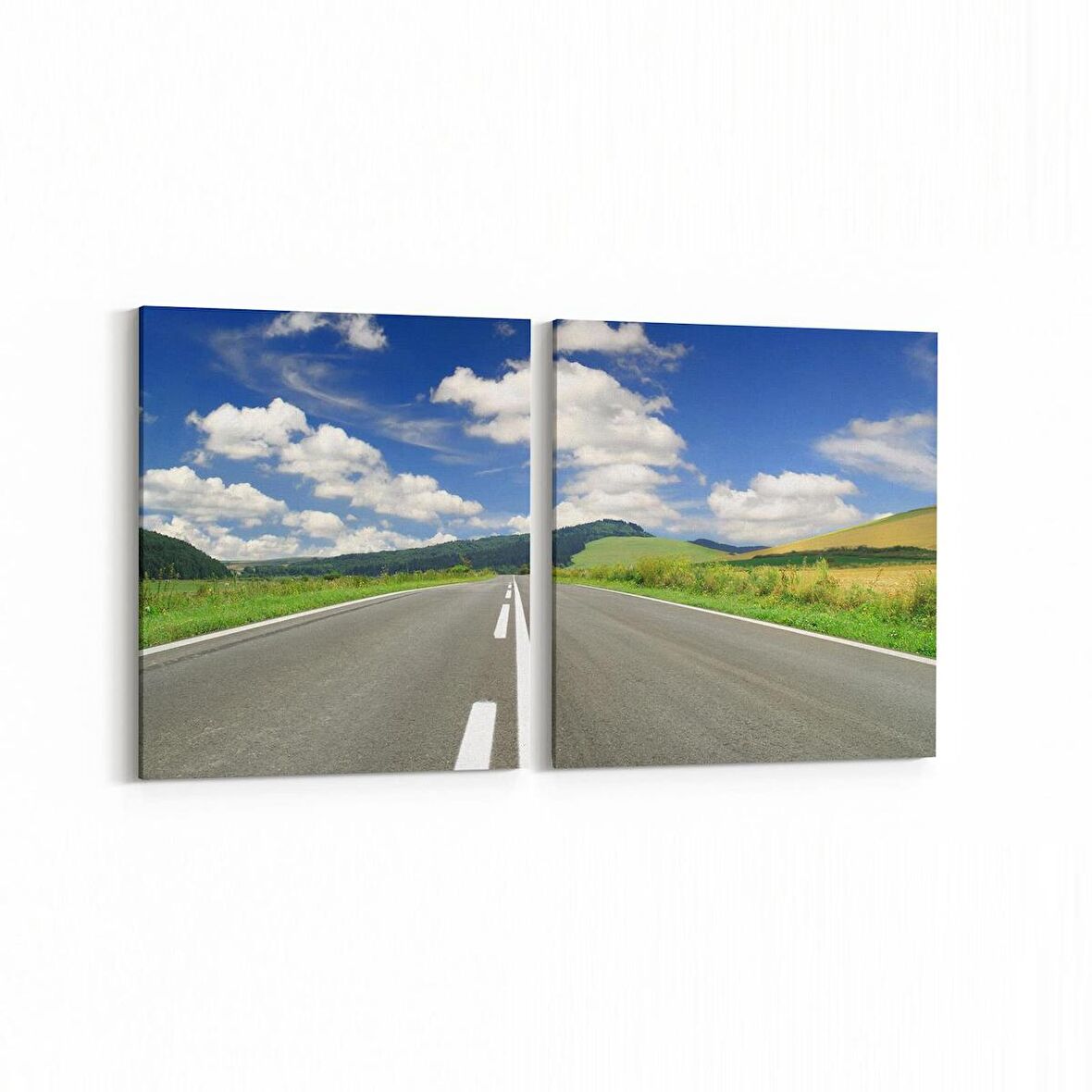 Olla 13702K2Y Doğa / Manzara Görseli Kare 2'li Yatay Kanvas Tablo (Ölçü: 65X30)