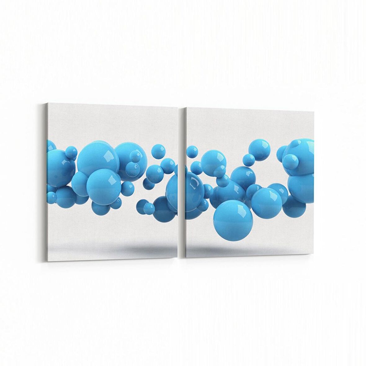 Olla 10421K2Y Abstract Görsel Kare 2'li Yatay Kanvas Tablo (Ölçü: 85X40)