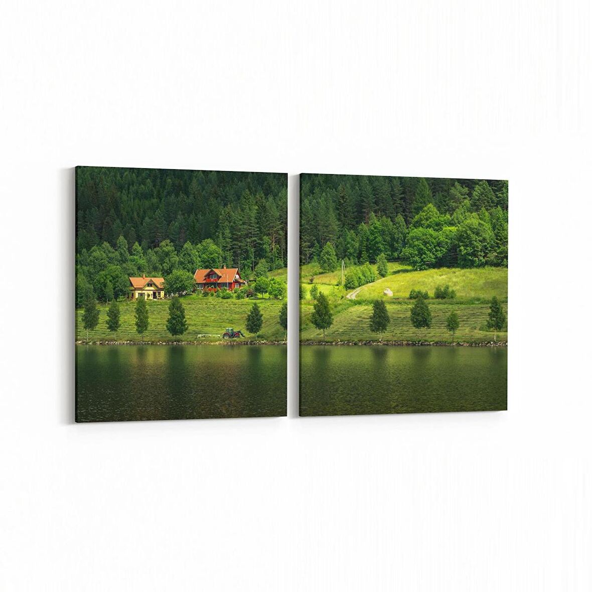 Olla 14099K2Y Doğa / Manzara Görseli Kare 2'li Yatay Kanvas Tablo (Ölçü: 65X30)