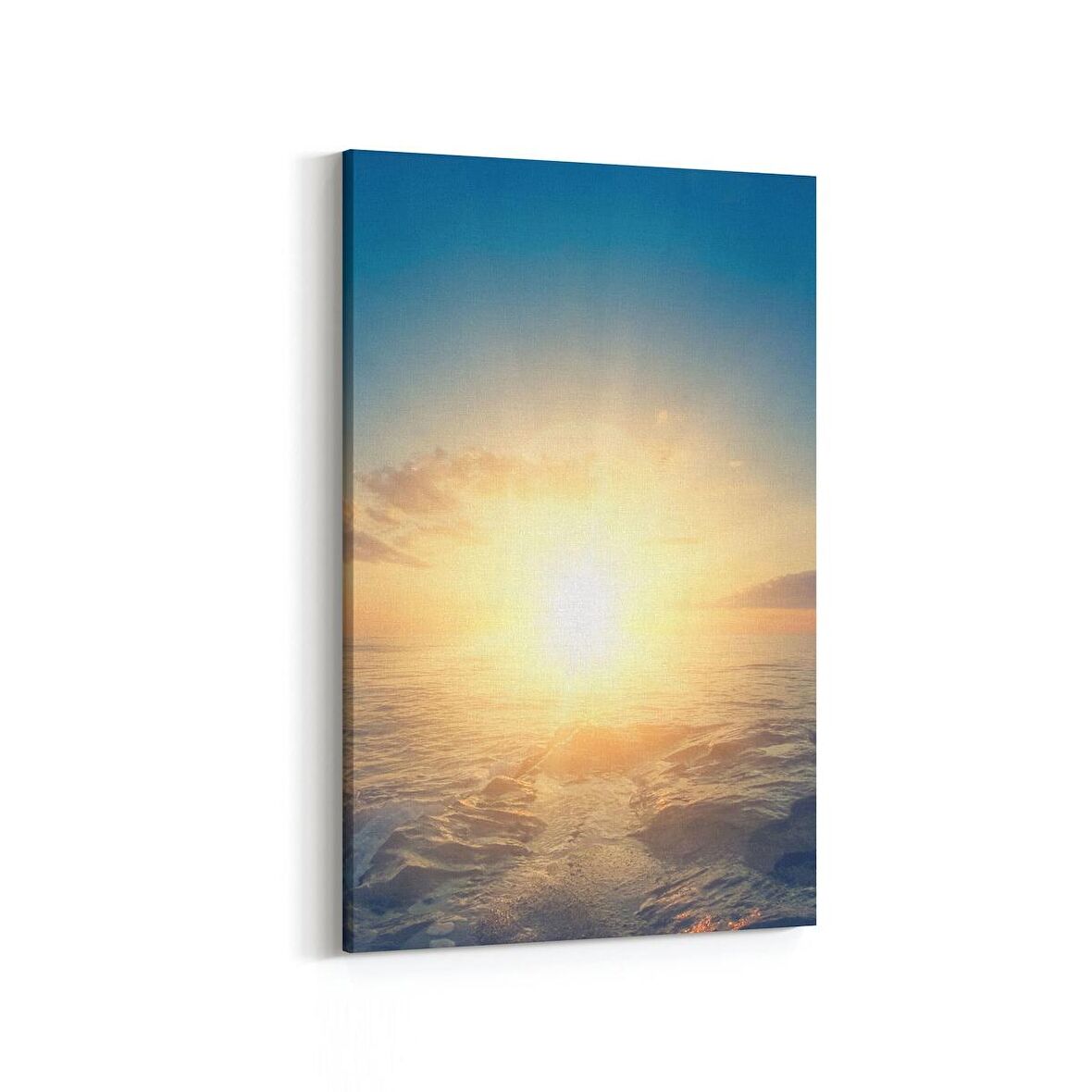 Olla 16013D Günbatımı Görseli Dikey Kanvas Tablo (Ölçü: 100X150)