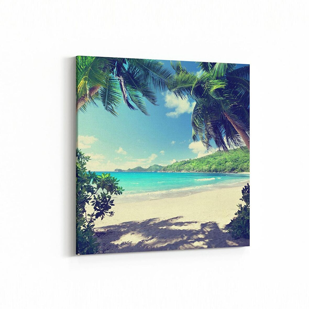 Olla 16444K Kumsal / Sahil Görseli Kare Kanvas Tablo (Ölçü: 40X40)