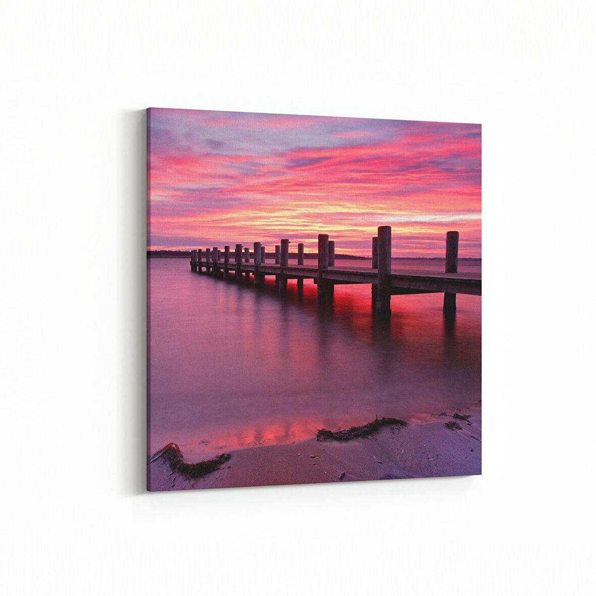 Olla 15904K Günbatımı Görseli Kare Kanvas Tablo (Ölçü: 25X25)