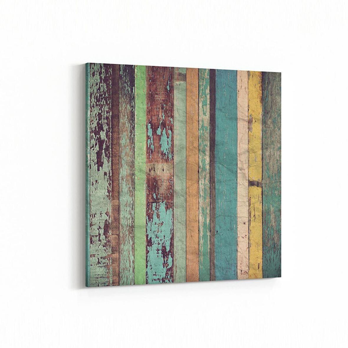 Olla 11977K Ahşap Desen Görseli Kare Kanvas Tablo (Ölçü: 25X25)