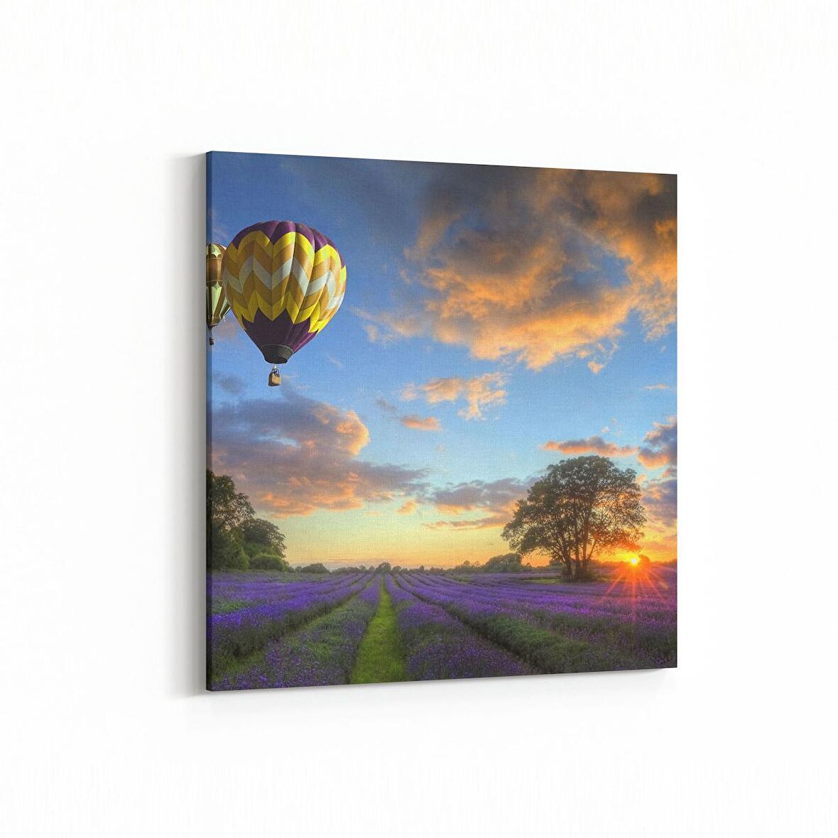 Olla 16120K Günbatımı Görseli Kare Kanvas Tablo (Ölçü: 25X25)