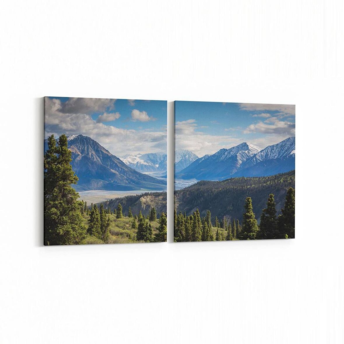 Olla 13388K2Y Doğa / Manzara Görseli Kare 2'li Yatay Kanvas Tablo (Ölçü: 145X70)