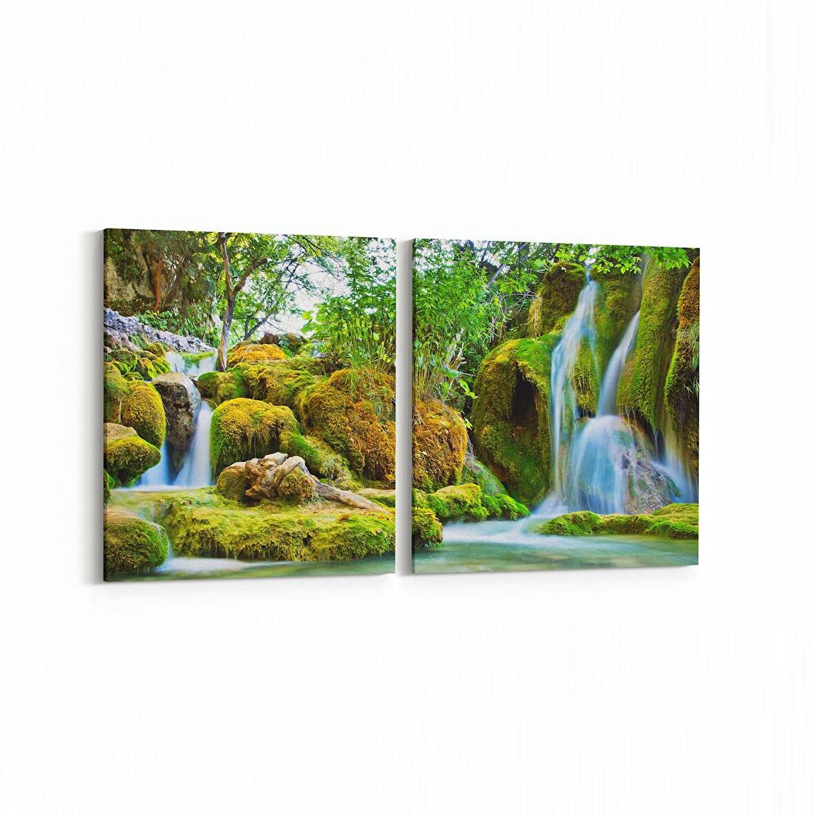 Olla 13377K2Y Doğa / Manzara Görseli Kare 2'li Yatay Kanvas Tablo (Ölçü: 125X60)