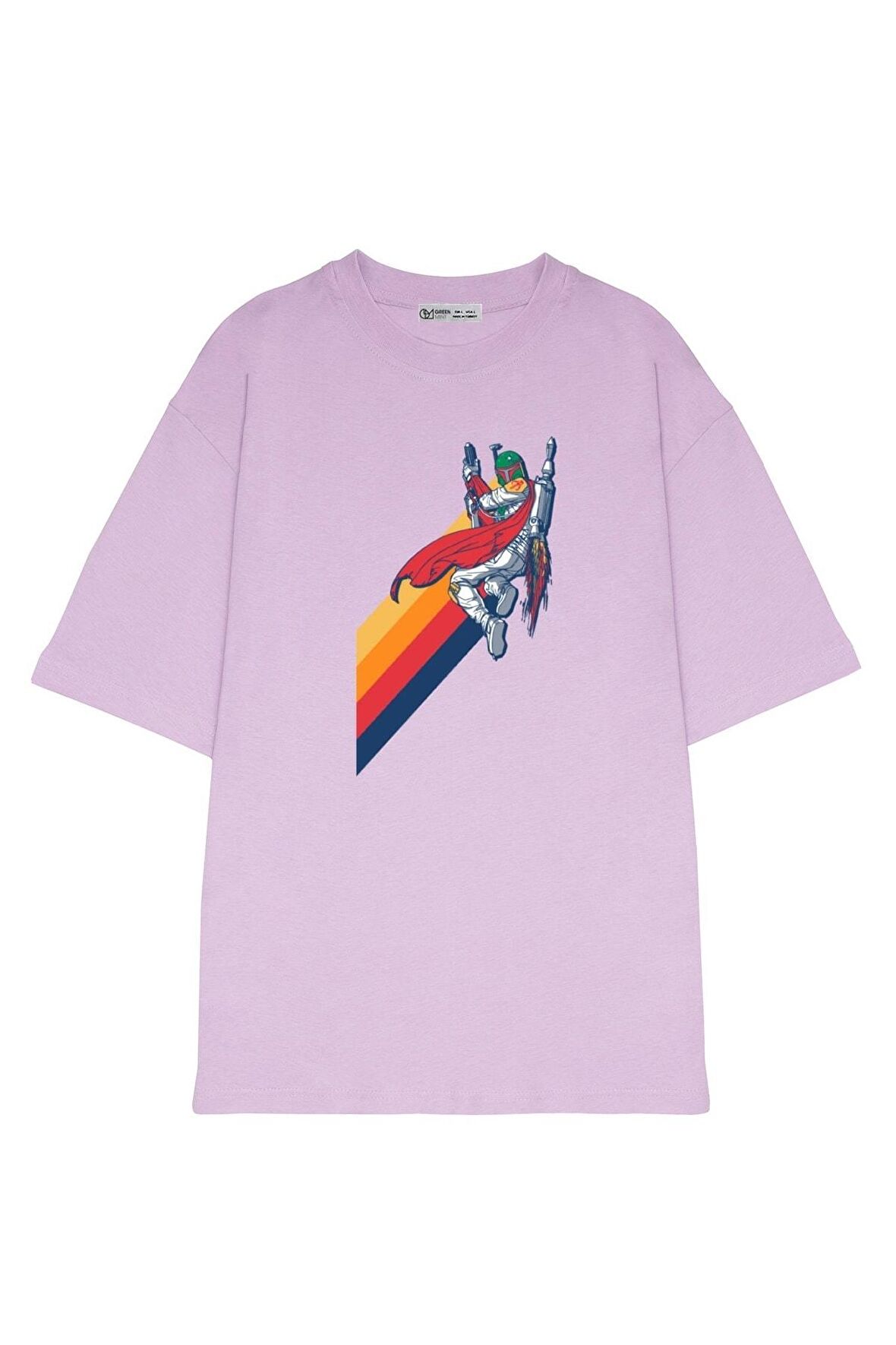 Unisex Oversize T-shirt Star Wars Boba Fett Rainbow Jump