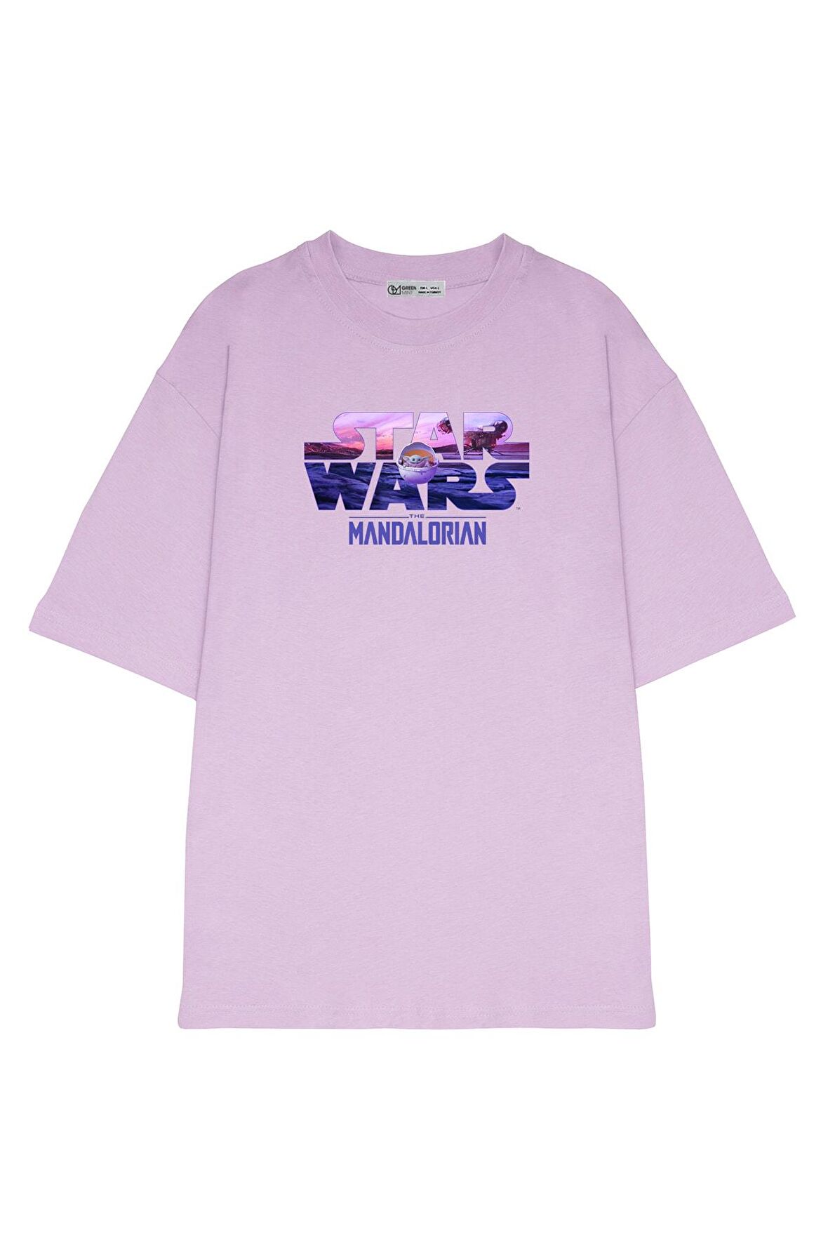 Unisex Oversize T-shirt Star Wars Logo With The Child