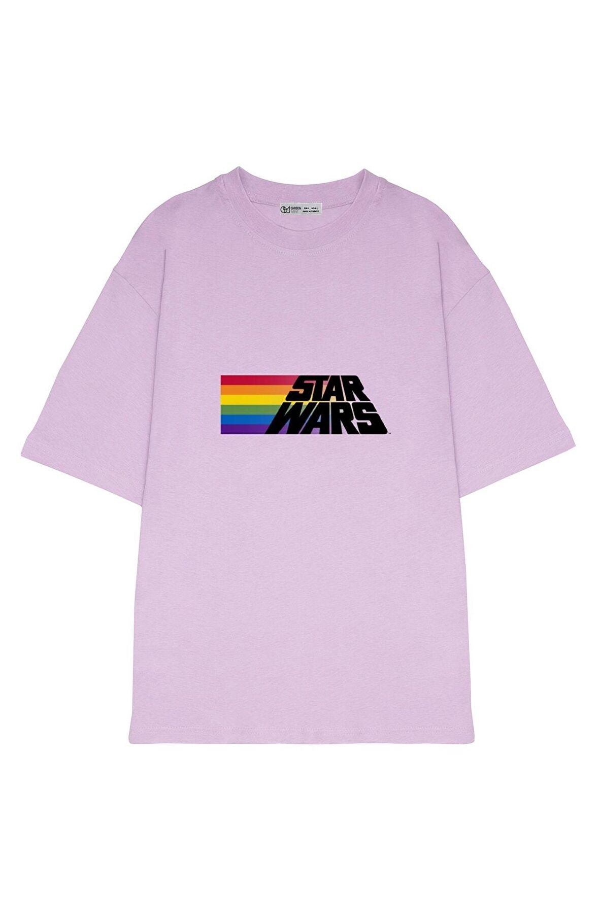 Unisex Oversize T-shirt Star Wars Rainbow Stripe Logo