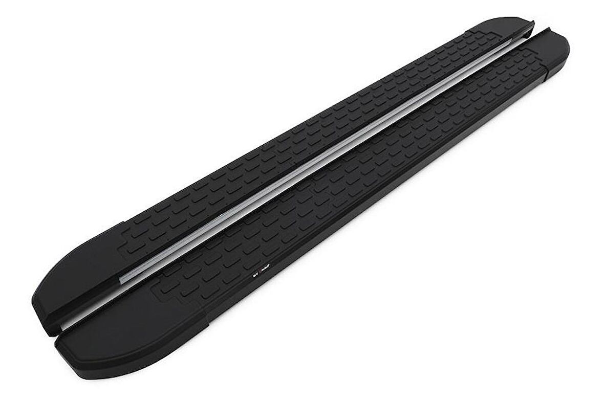 Omsa Line VW T5 Caravelle Yan Basamak 2003-2014 Nevada Mat Siyah Alüminyum Alınlı Yan Koruma Basamak