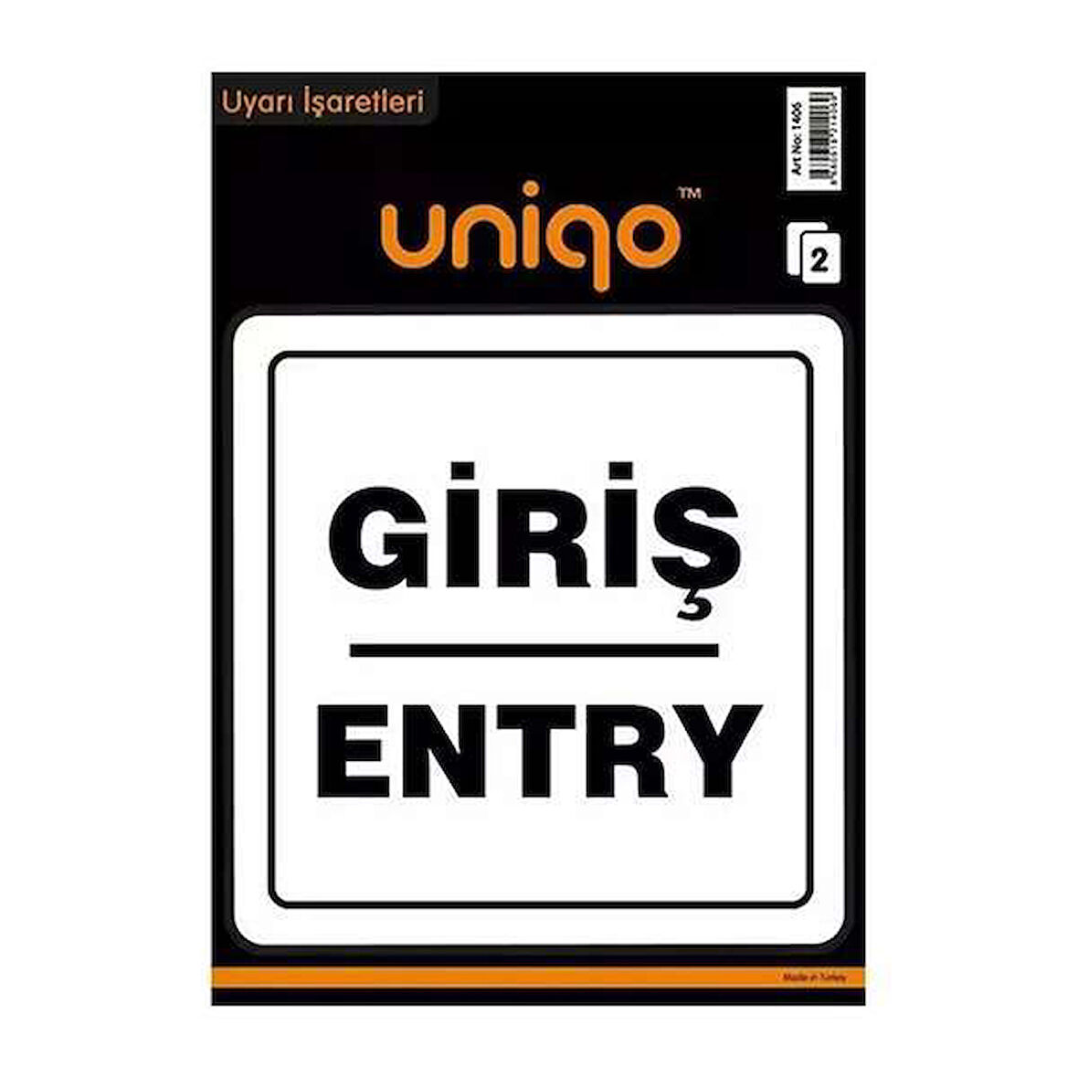 Uniqo Uyarı Etiketi Giriş/ Entry