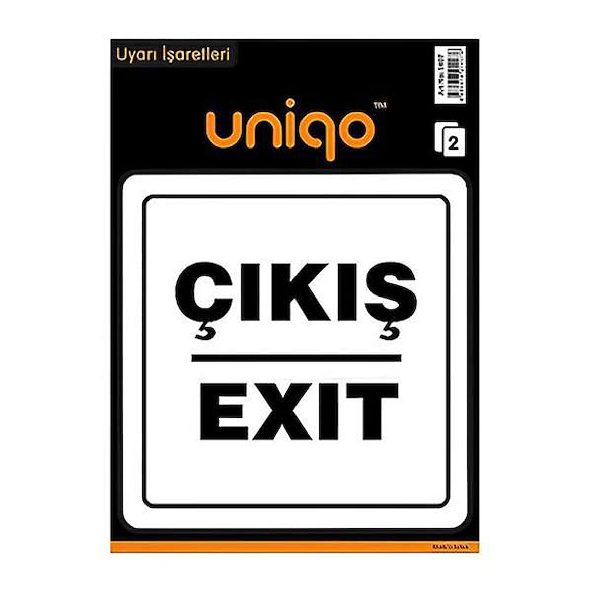 Uniqo Uyarı Etiketi Çıkış / Exit