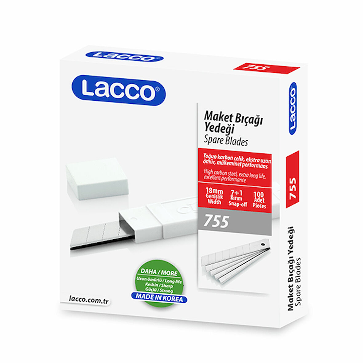 Lacco 755 Maket Bıçağı Yedeği 18 mm 10'lu Tüp