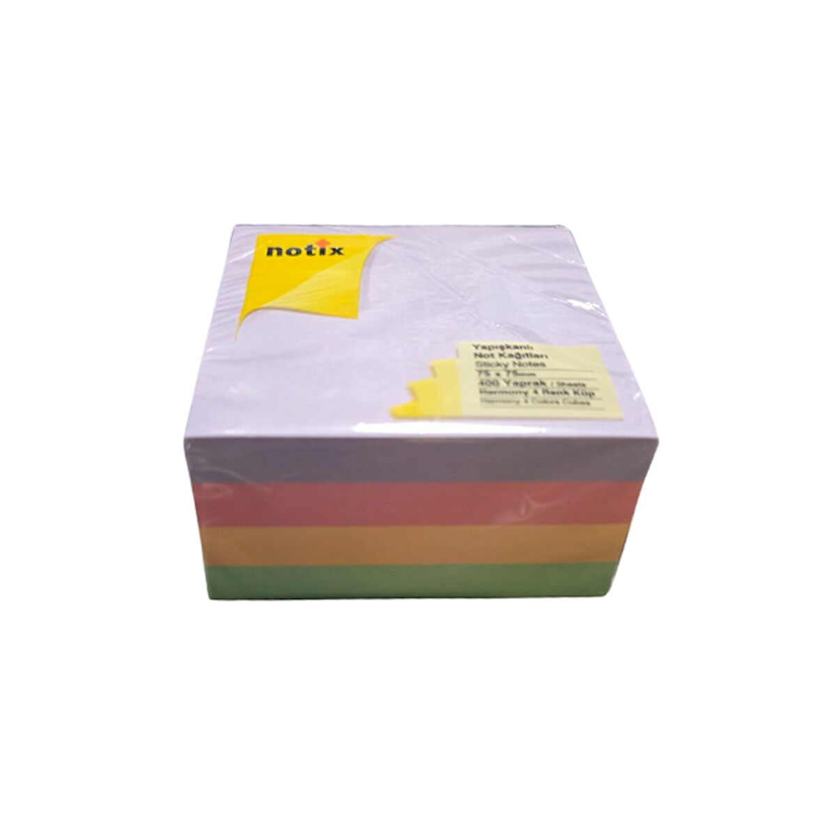 Notix Harmony Yapışkanlı Not Kağıdı  4 Renk 400 Yaprak 75x75