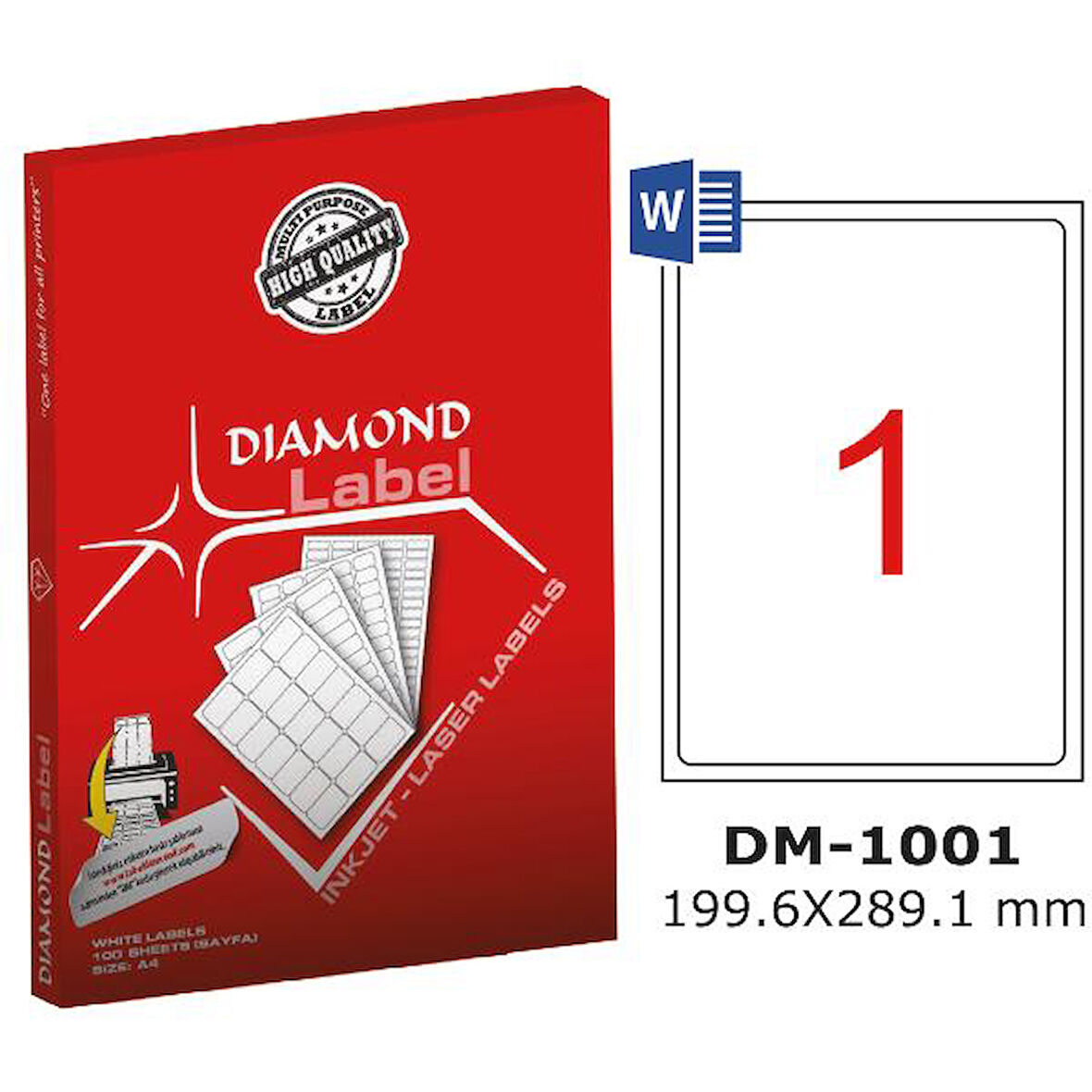 Diamond Lazer Etiket DM-1001 199.6x289.1 mm