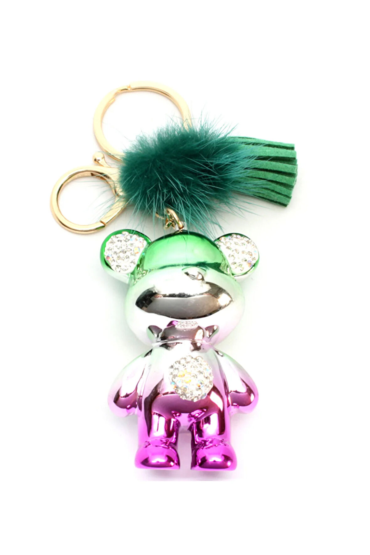 Ayıcık Yeşil Pembe Anahtarlık