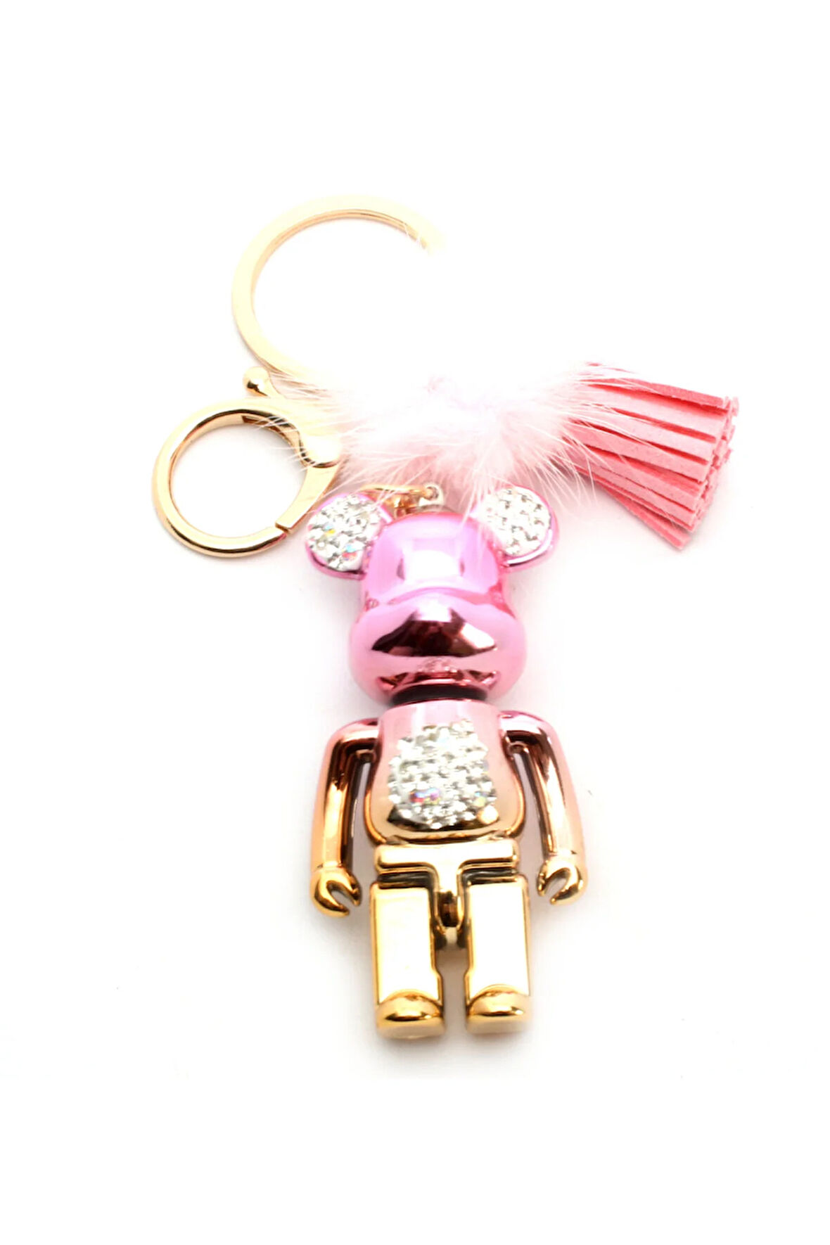Ayıcık Altın Pembe Anahtarlık