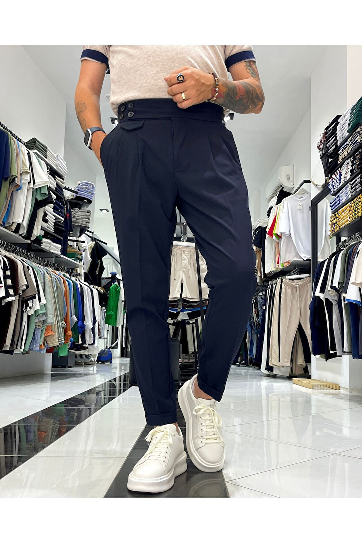 Erkek Old Money İtalyan Kesim Pantolon