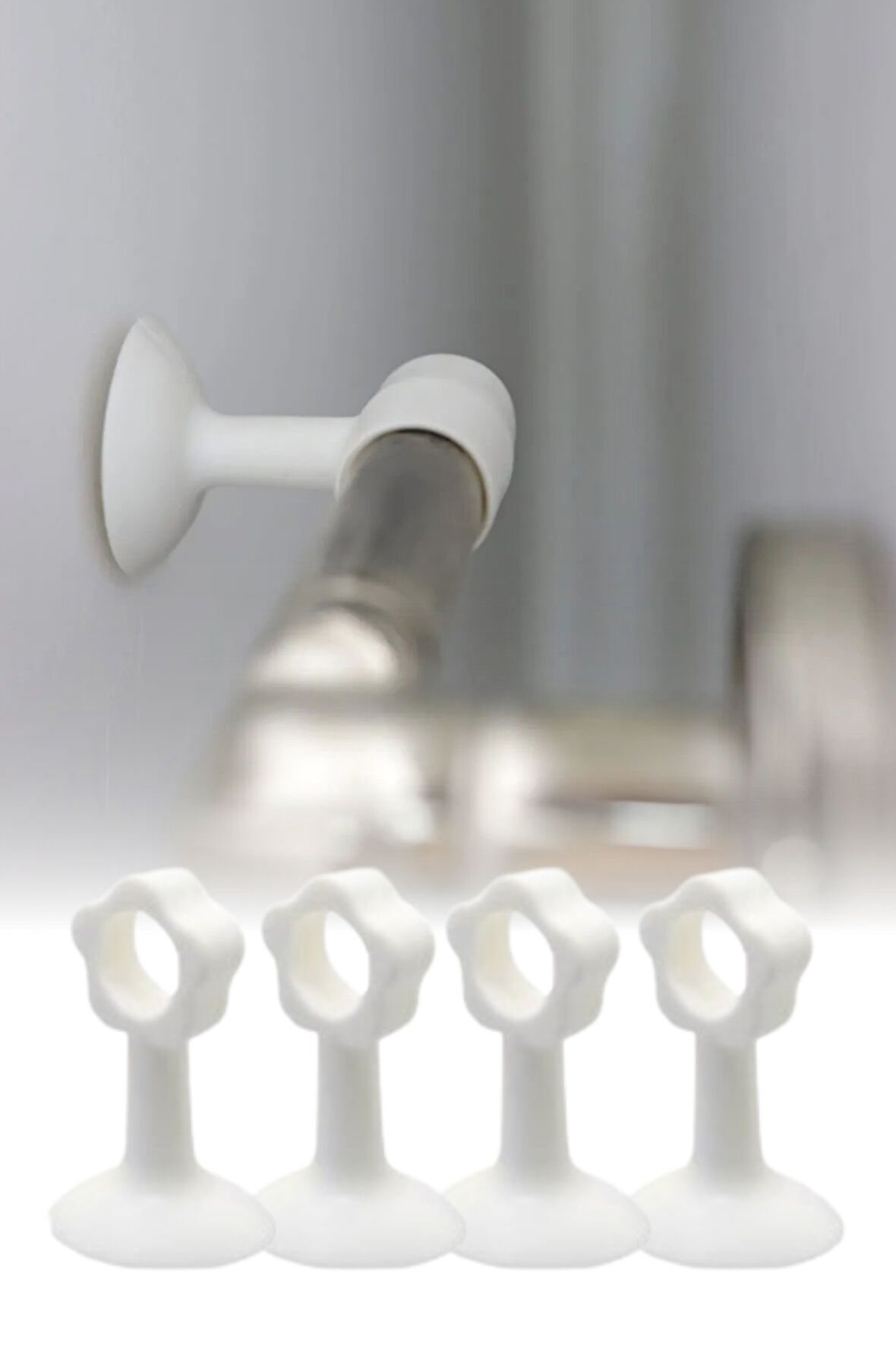 Silikon Kapı ve Pencere Kolu Koruyucu Stoper Seti 4 Parça Duvar Çarpma Önleyici Aparat