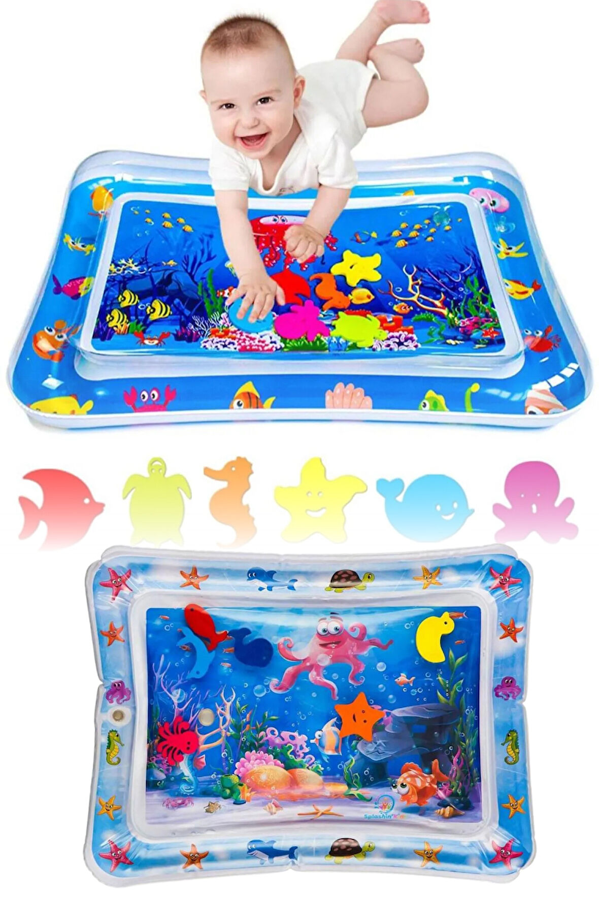 Bebek Su Matı Tummy Time Aktivite Oyuncağı Su Havuzu