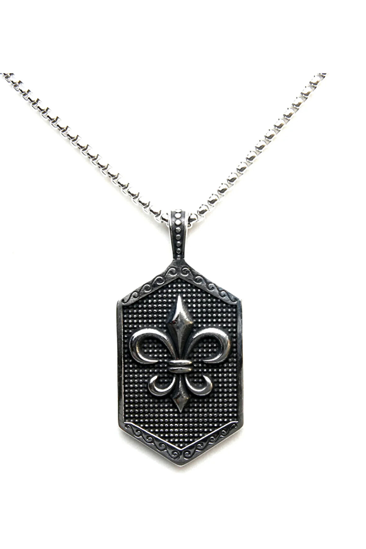 Fleur De Lis Çelik Kolye
