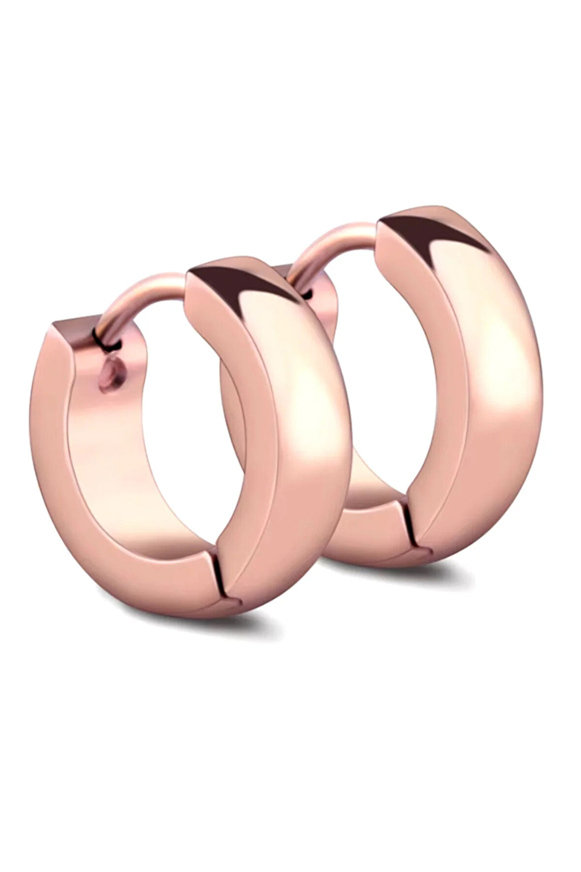 Erkek Tekli Halka Rosegold Küpe