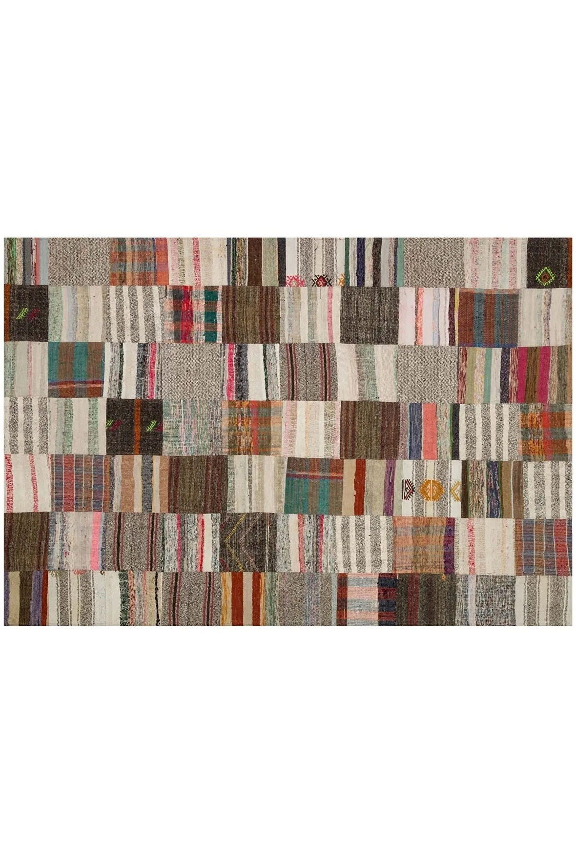 Klasik Modern Patchwork Eskitme El Dokuma Halı 200 X 300 Cm 6120