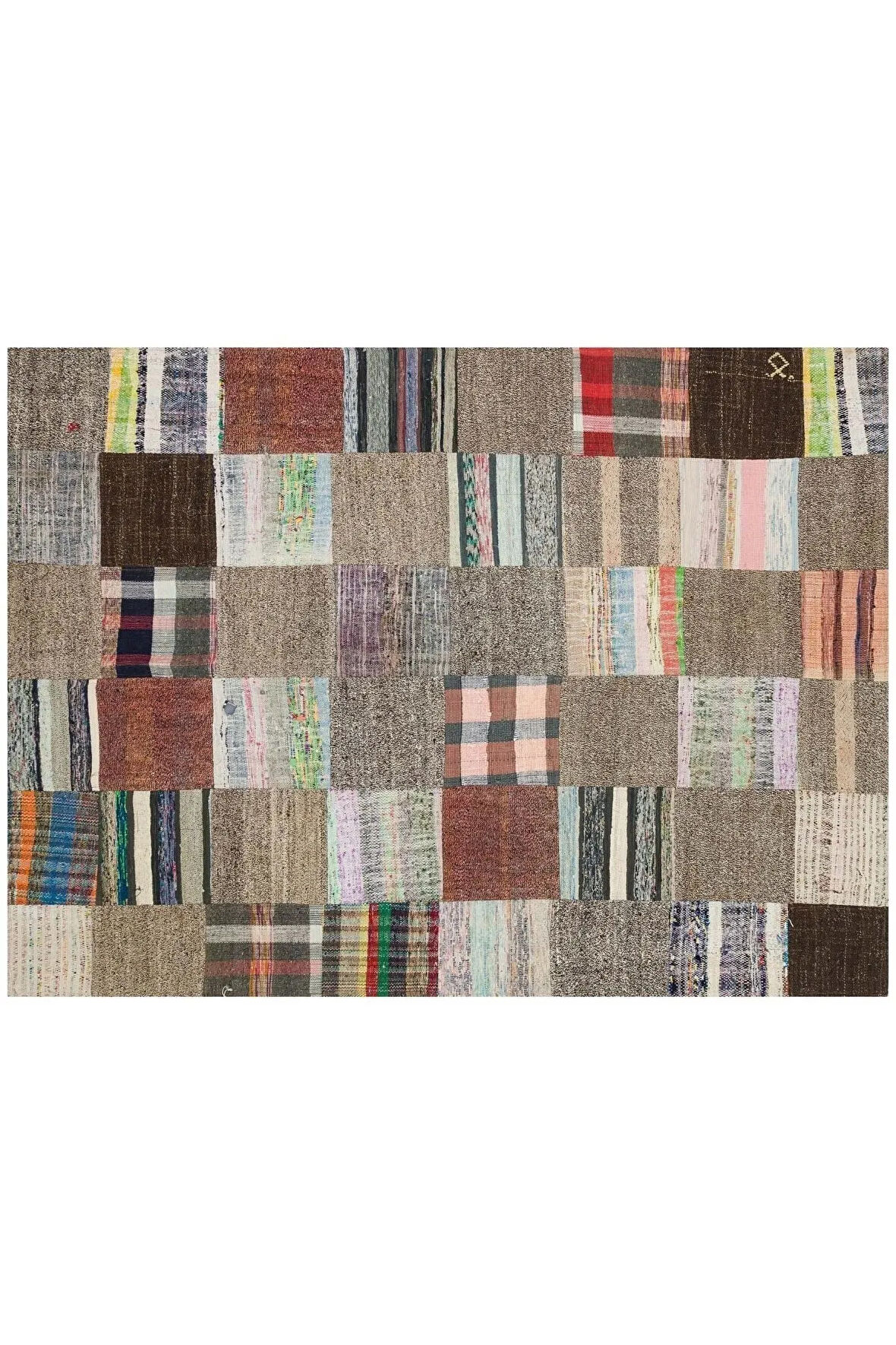 Klasik Modern Patchwork Eskitme El Dokuma Halı 170 X 232 Cm 6136