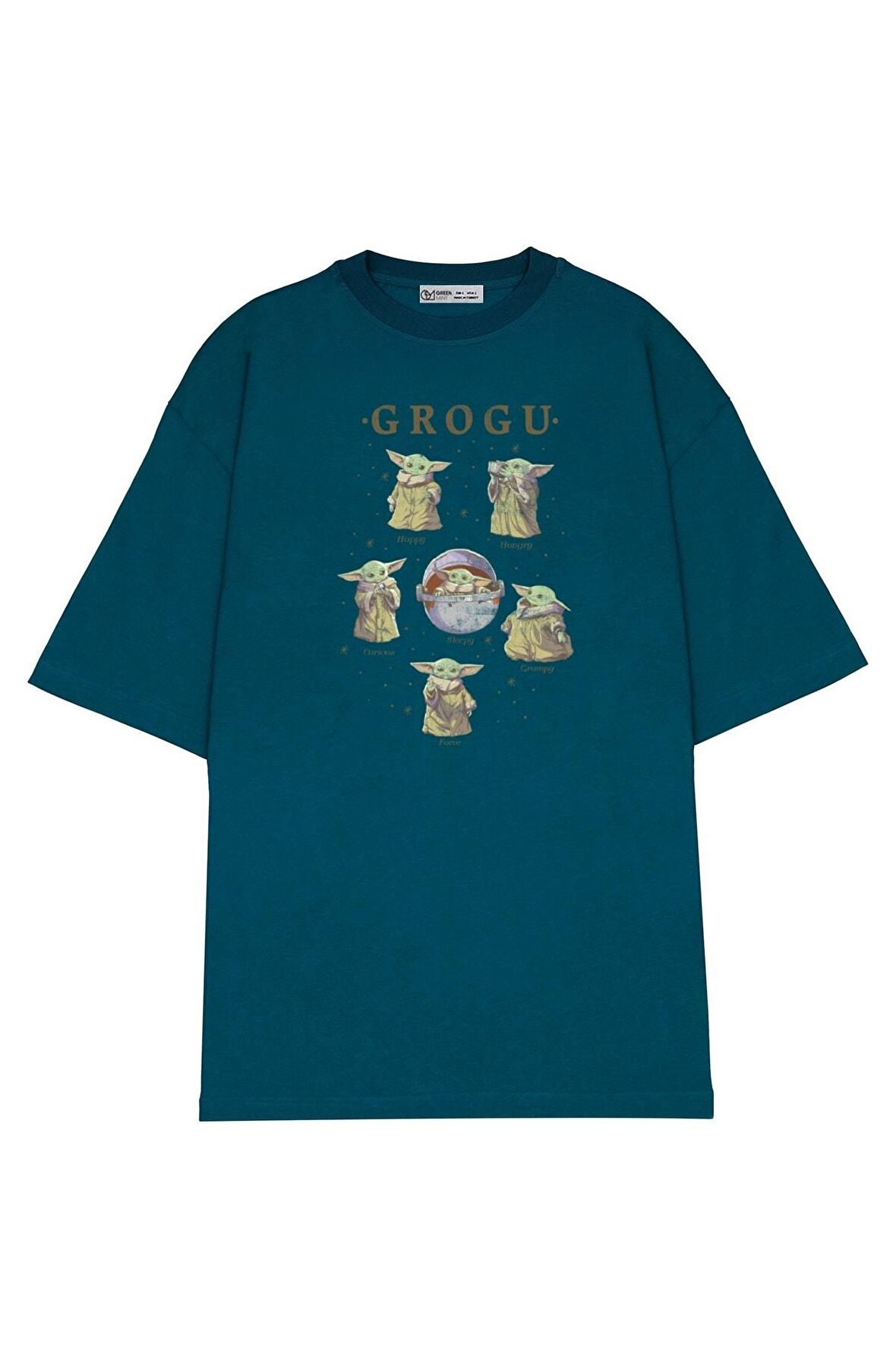 Unisex Oversize T-shirt Star Wars Mandalorian The Child Mood Guidebook