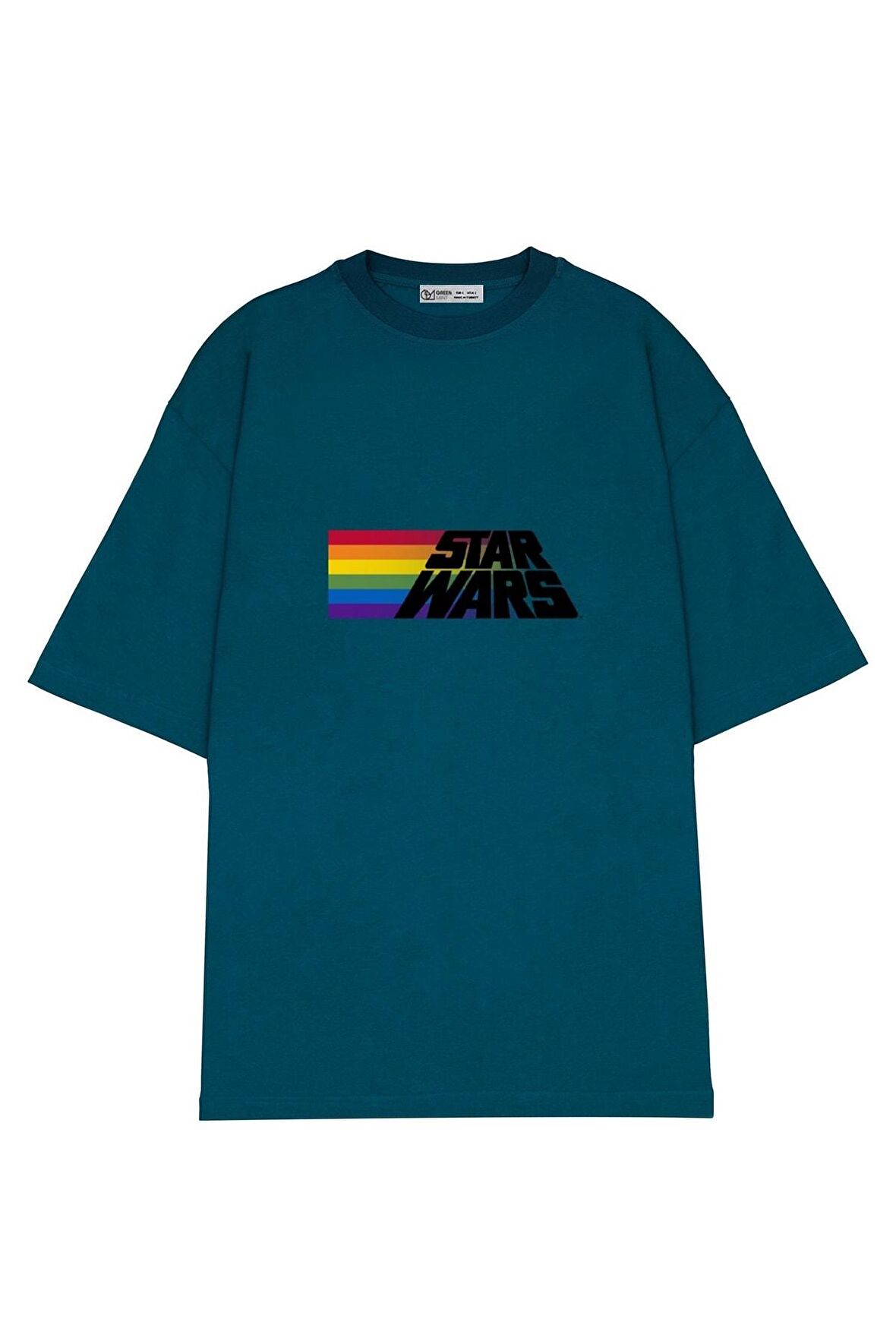 Unisex Oversize T-shirt Star Wars Rainbow Stripe Logo