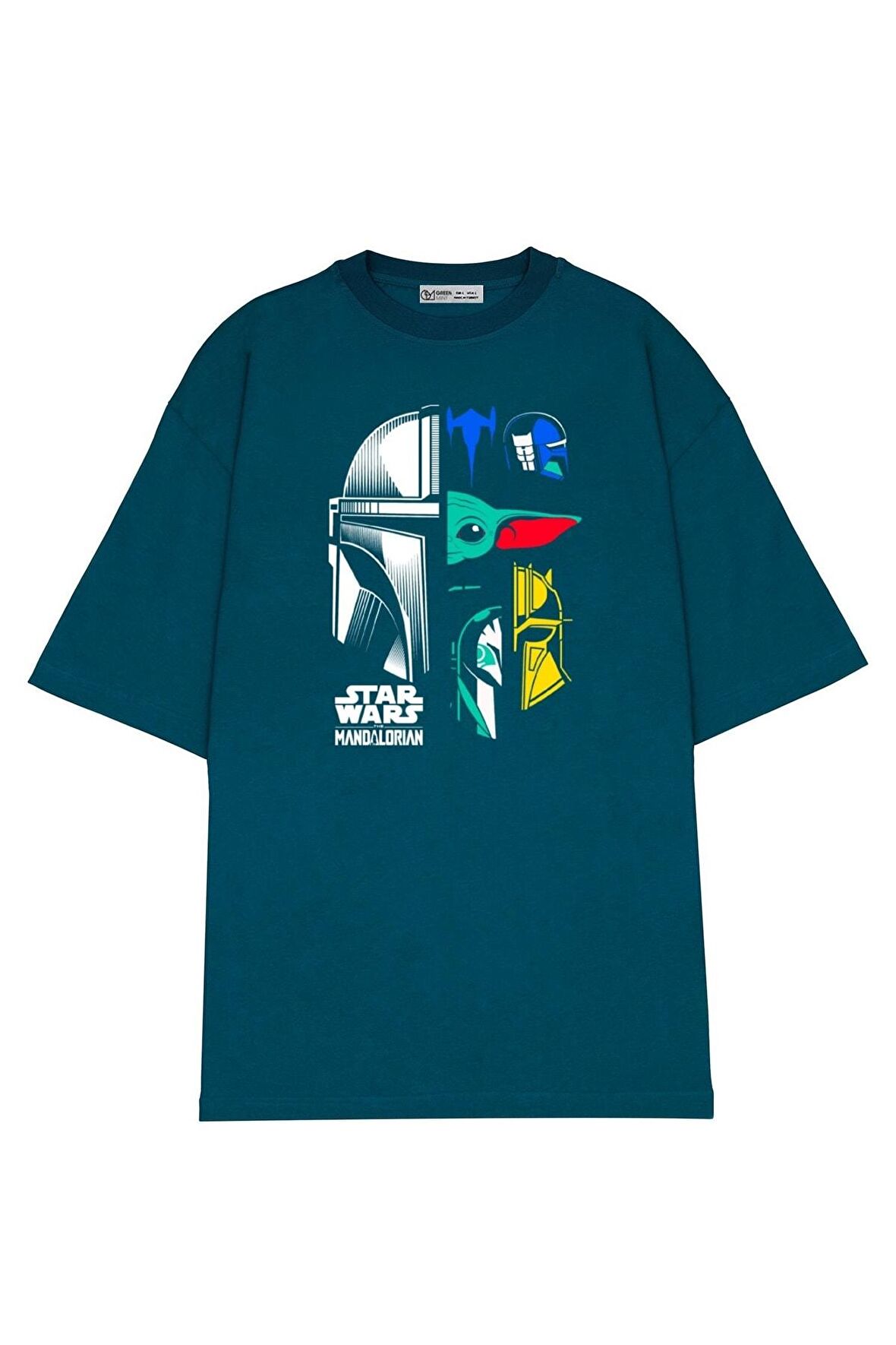 Unisex Oversize T-shirt The Mandalorian Character Blocks