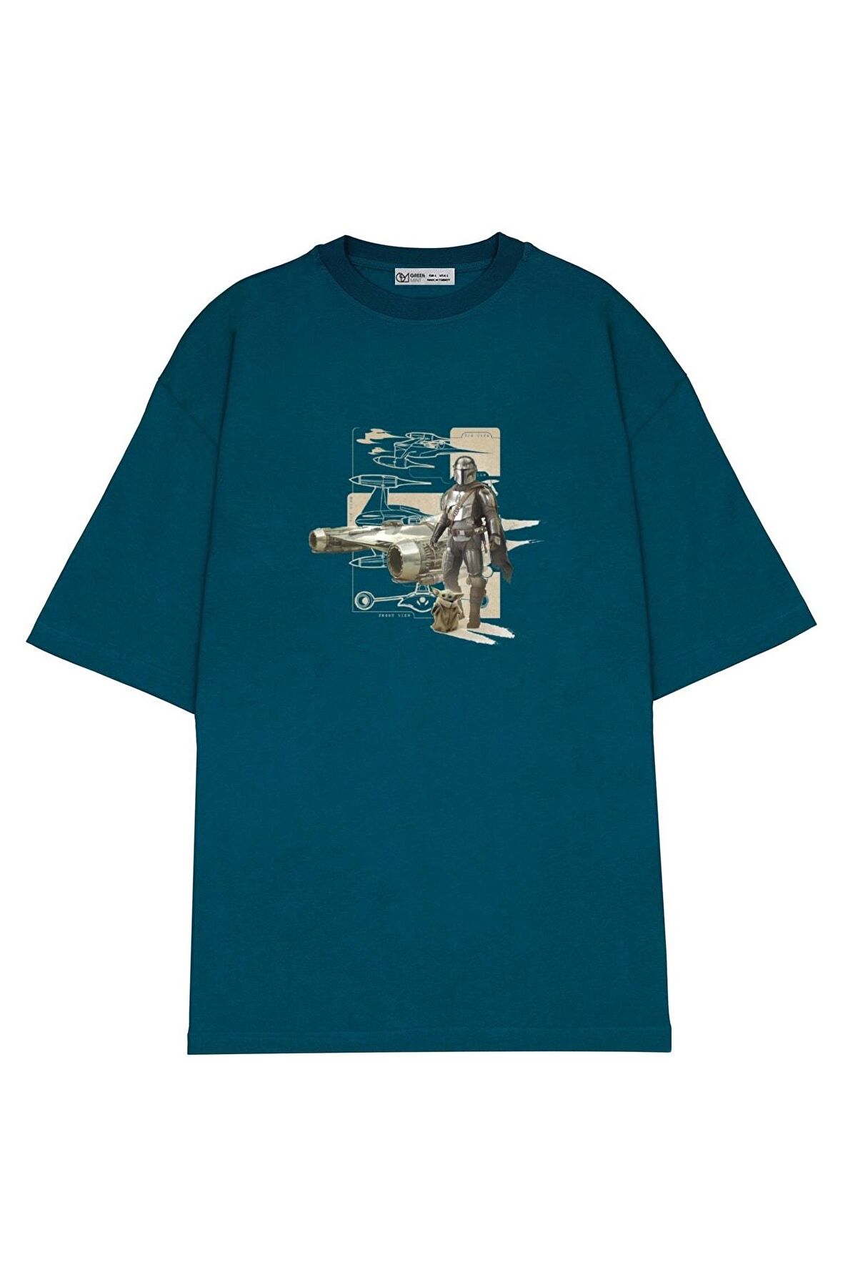 Unisex Oversize T-shirt The Mandalorian Starfighter Schematics