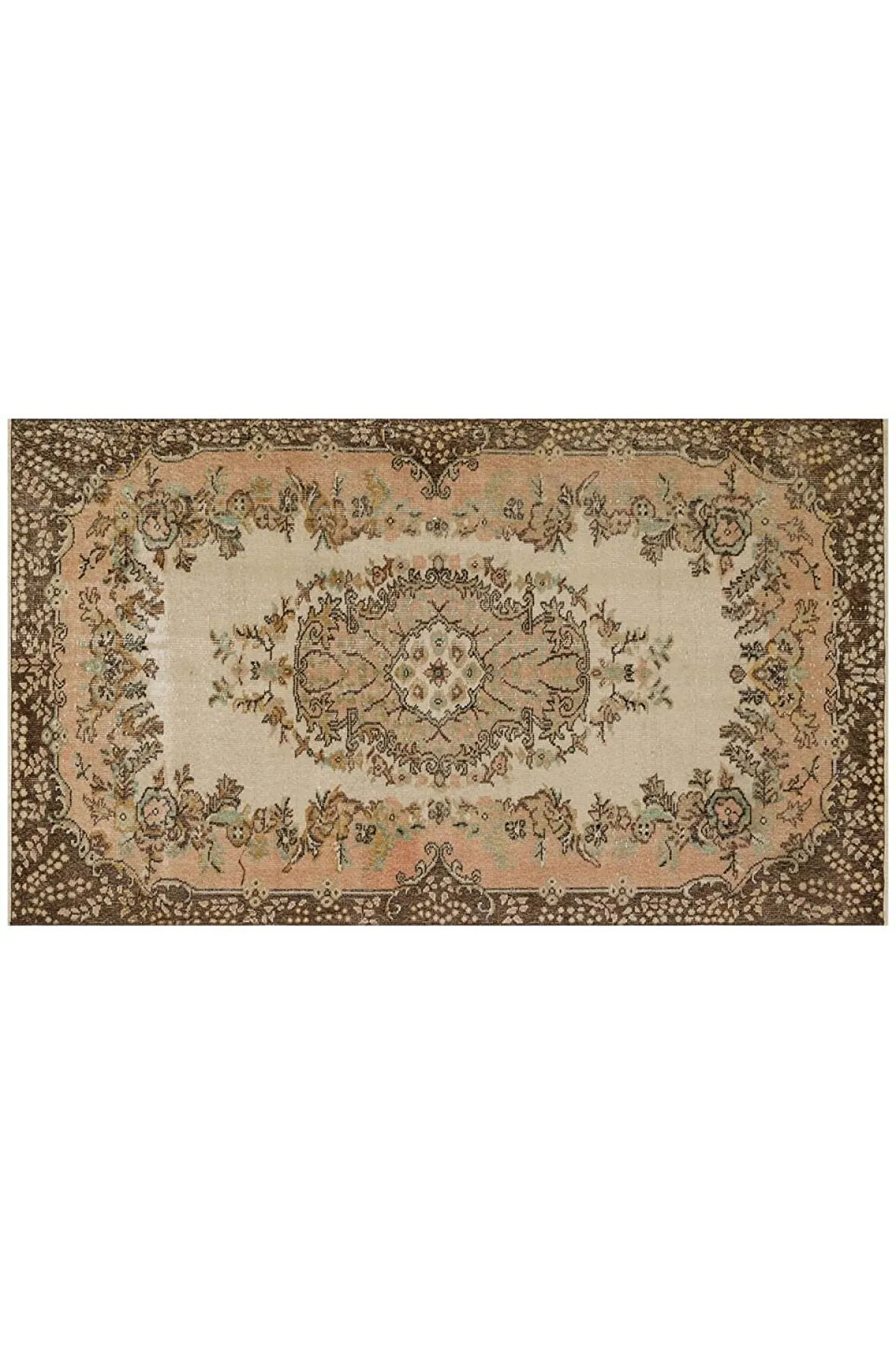 Eşsiz 100% Yün El Dokuma Vintage Halı 122 X 219 Cm 9197