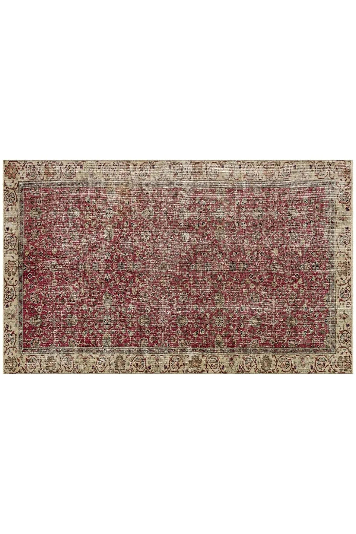 Gerçek El Dokuma Eskıtme Vıntage Halı 144 X 235 Cm 9591