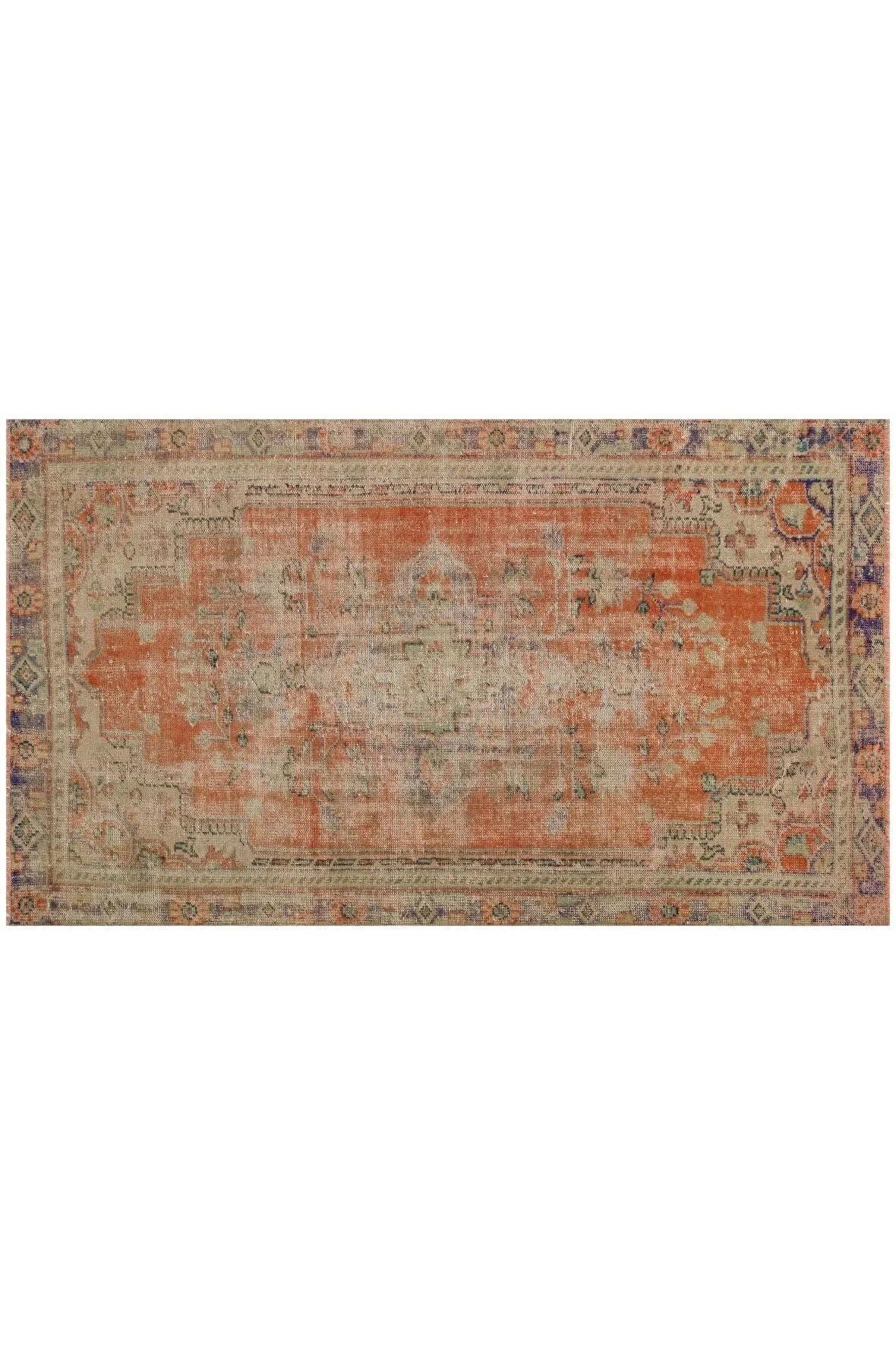 Gerçek El Dokuma Eskıtme Vıntage Halı 170 X 277 Cm 9618