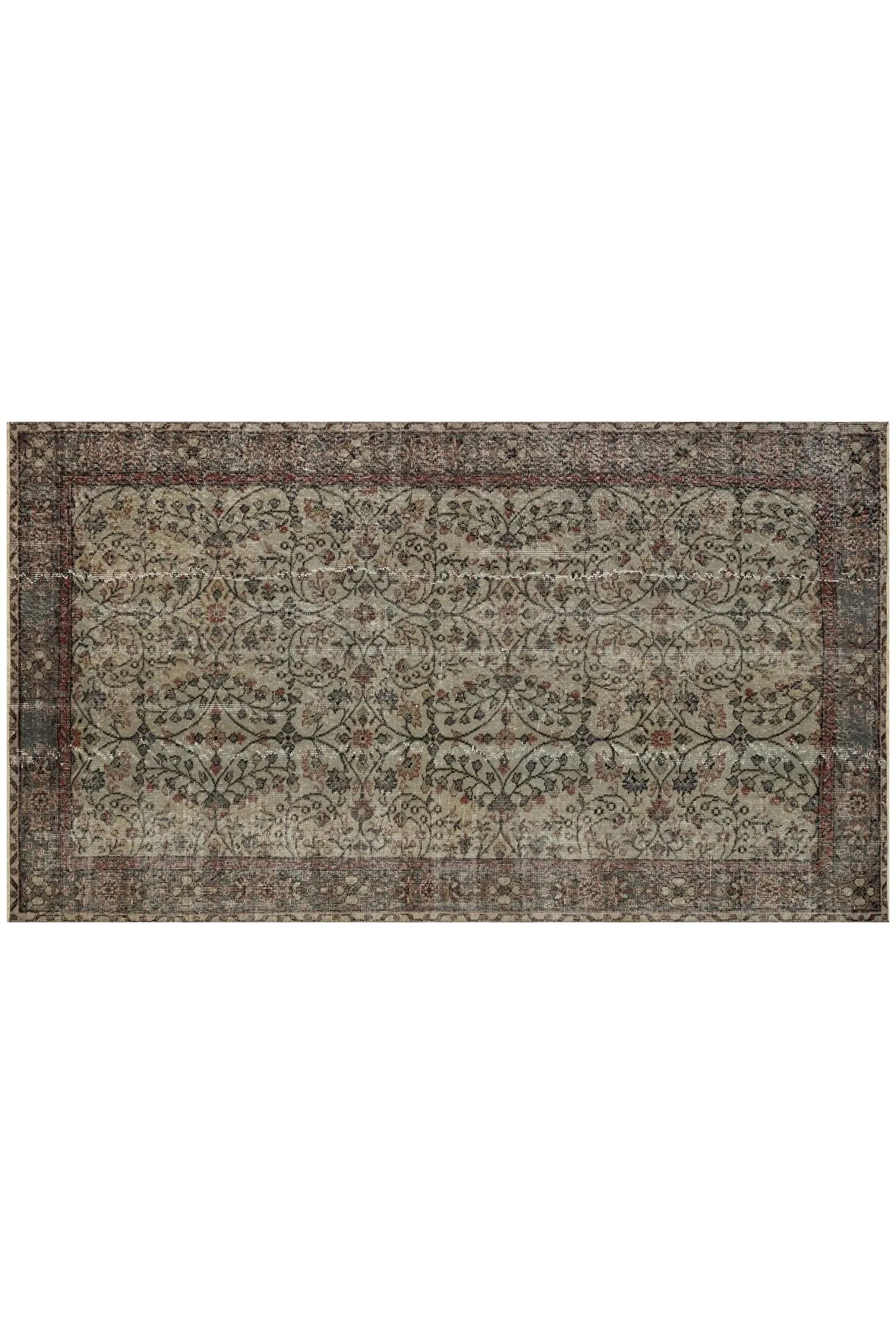 Gerçek El Dokuma Eskıtme Halı 147 X 254 Cm 9696