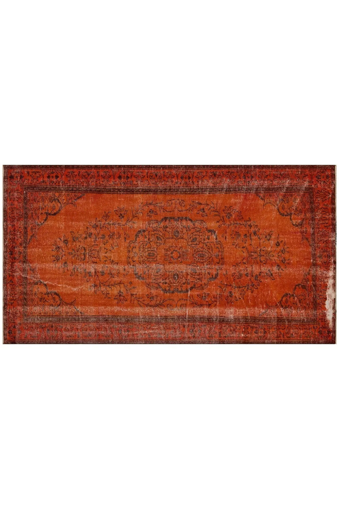 Gerçek El Dokuma Eskıtme Vıntage Halı 155 X 278 Cm 9736