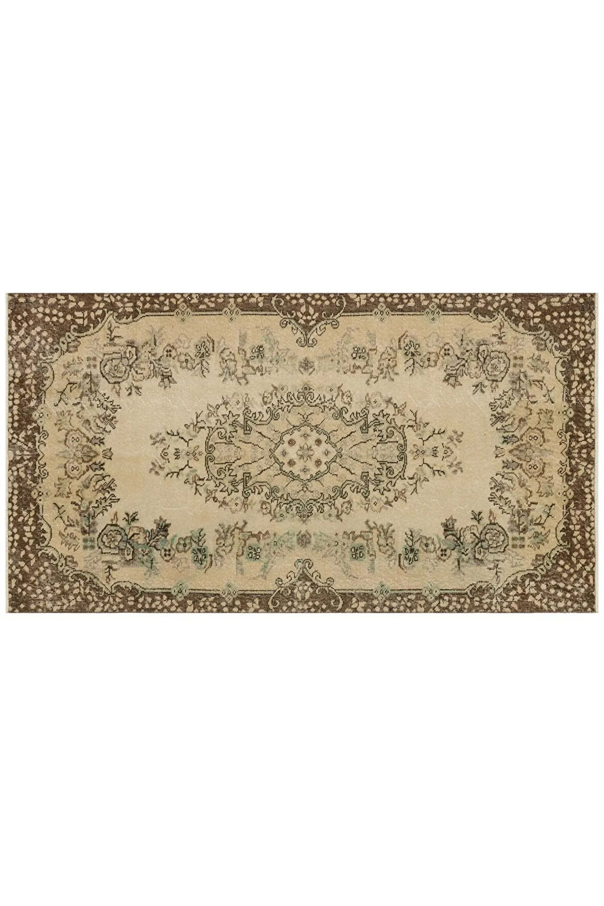 Gerçek El Dokuma Eskitme Halı 112 X 205 Cm 9288