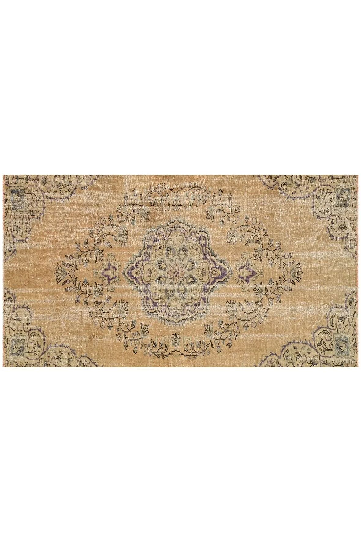 Klasik Modern Vintage Eskitme El Dokuma Halı 142 X 257 Cm 9558