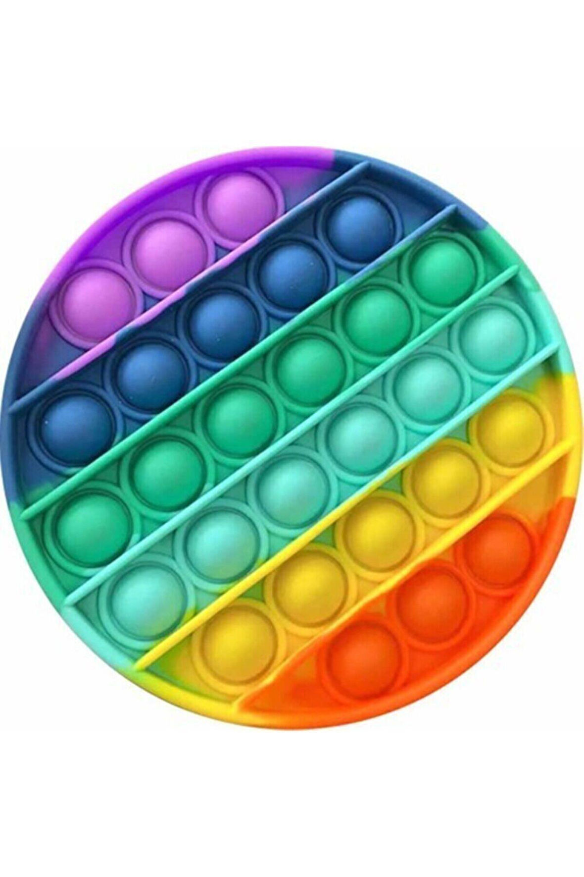 Eğitici Oyuncaklar Popit Gökkuşağı Renkli Duyusal Stres Oyuncağı Daire Kız Erkek Çocuk Oyuncak