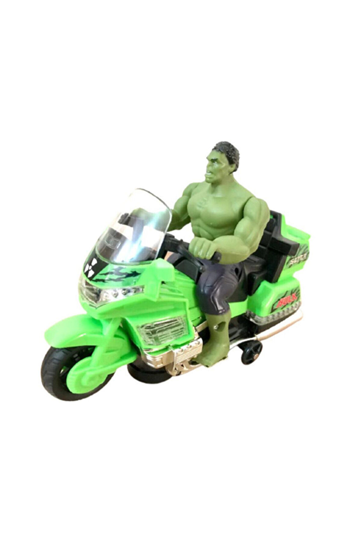 Eğitici Oyuncaklar Pilli Sesli Işıklı Yeşil Dev Hulk Motor Kız Erkek Çocuk Oyuncak