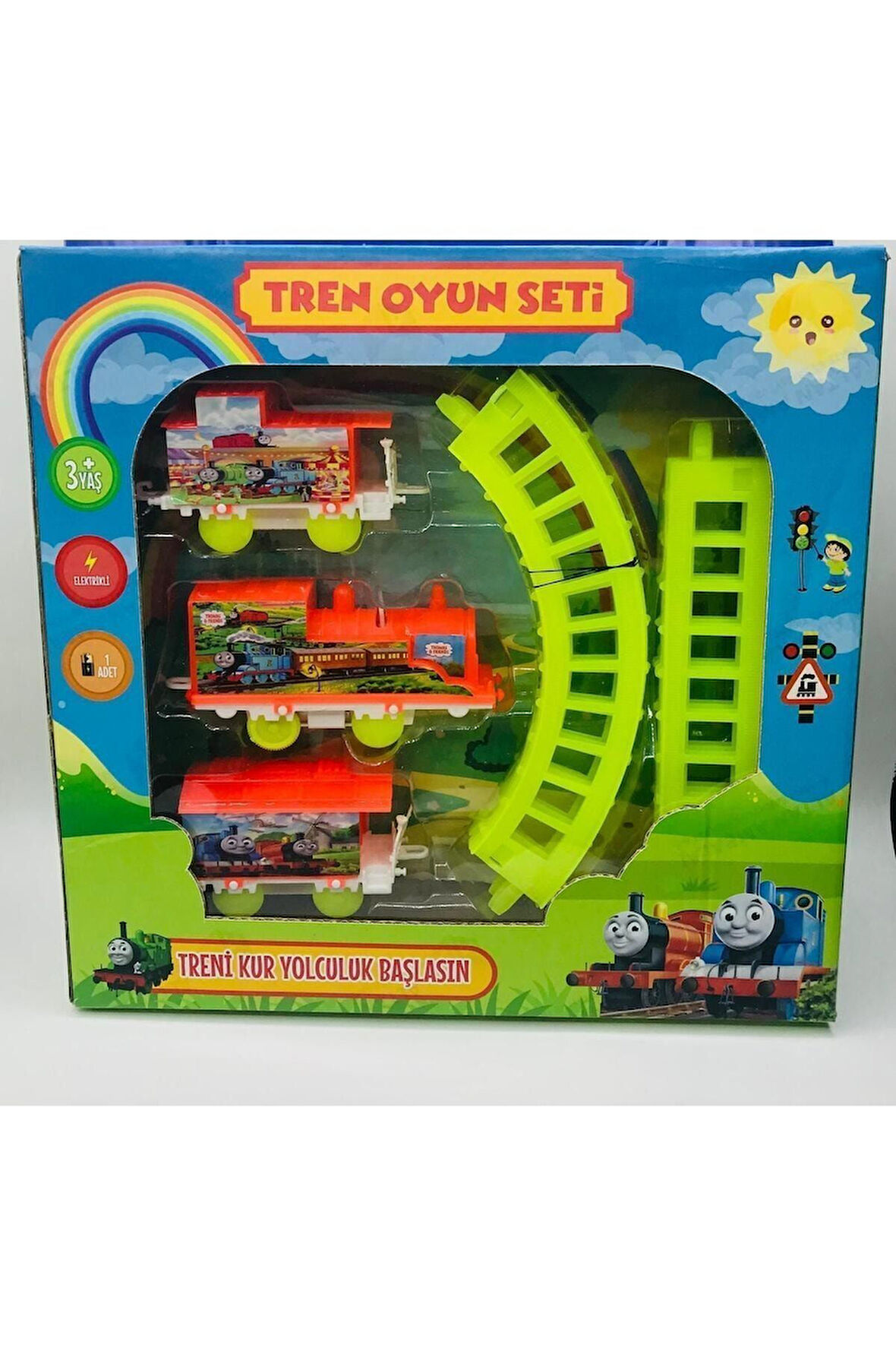 Eğitici Oyuncaklar Oyuncak tren seti vagonlu raylı renkli Kız Erkek Çocuk Oyuncak